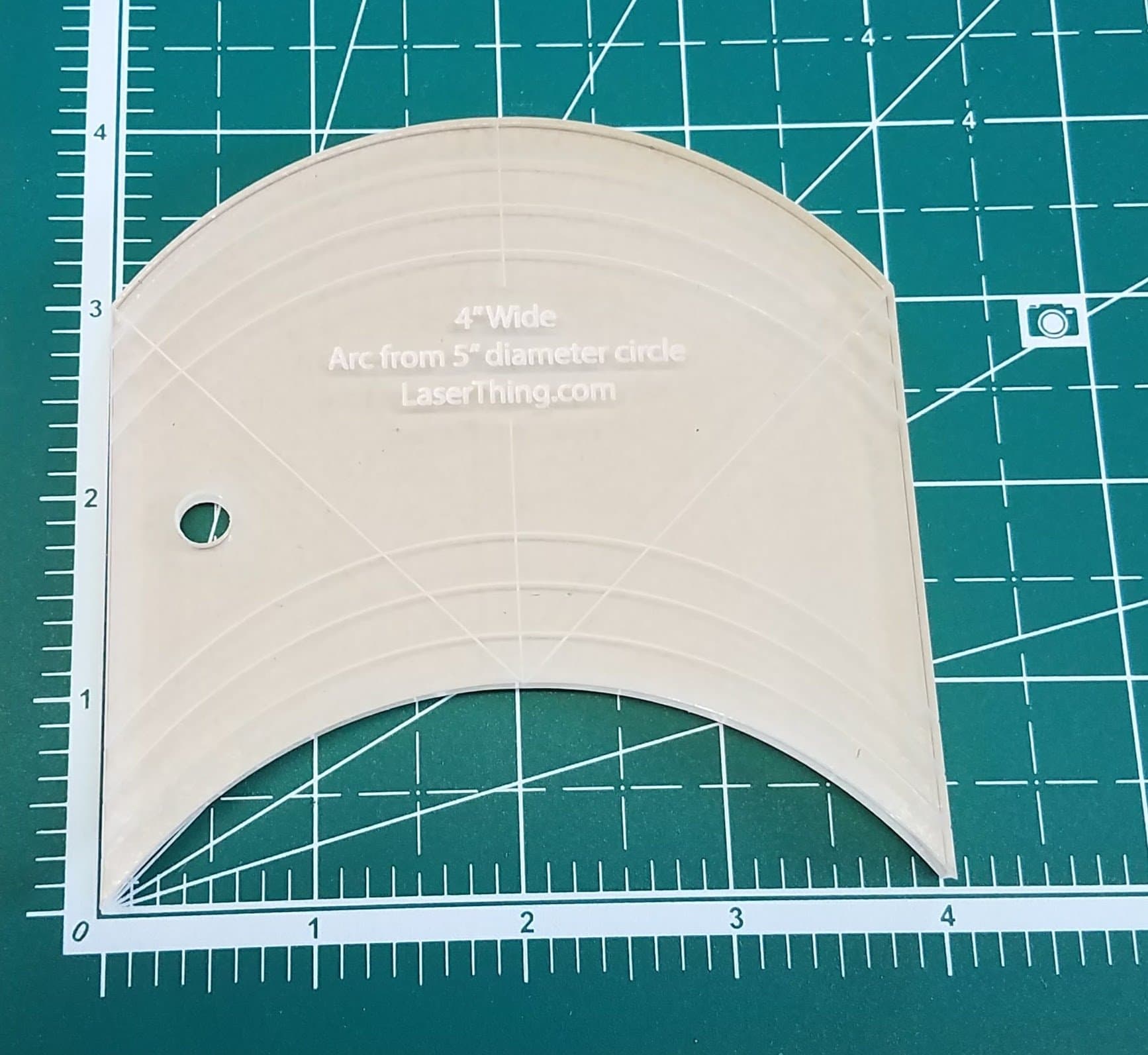 Long Arm Arc Quilting Template Ruler 1/4" Thick (4" Wide (Based on 5" Circle))
