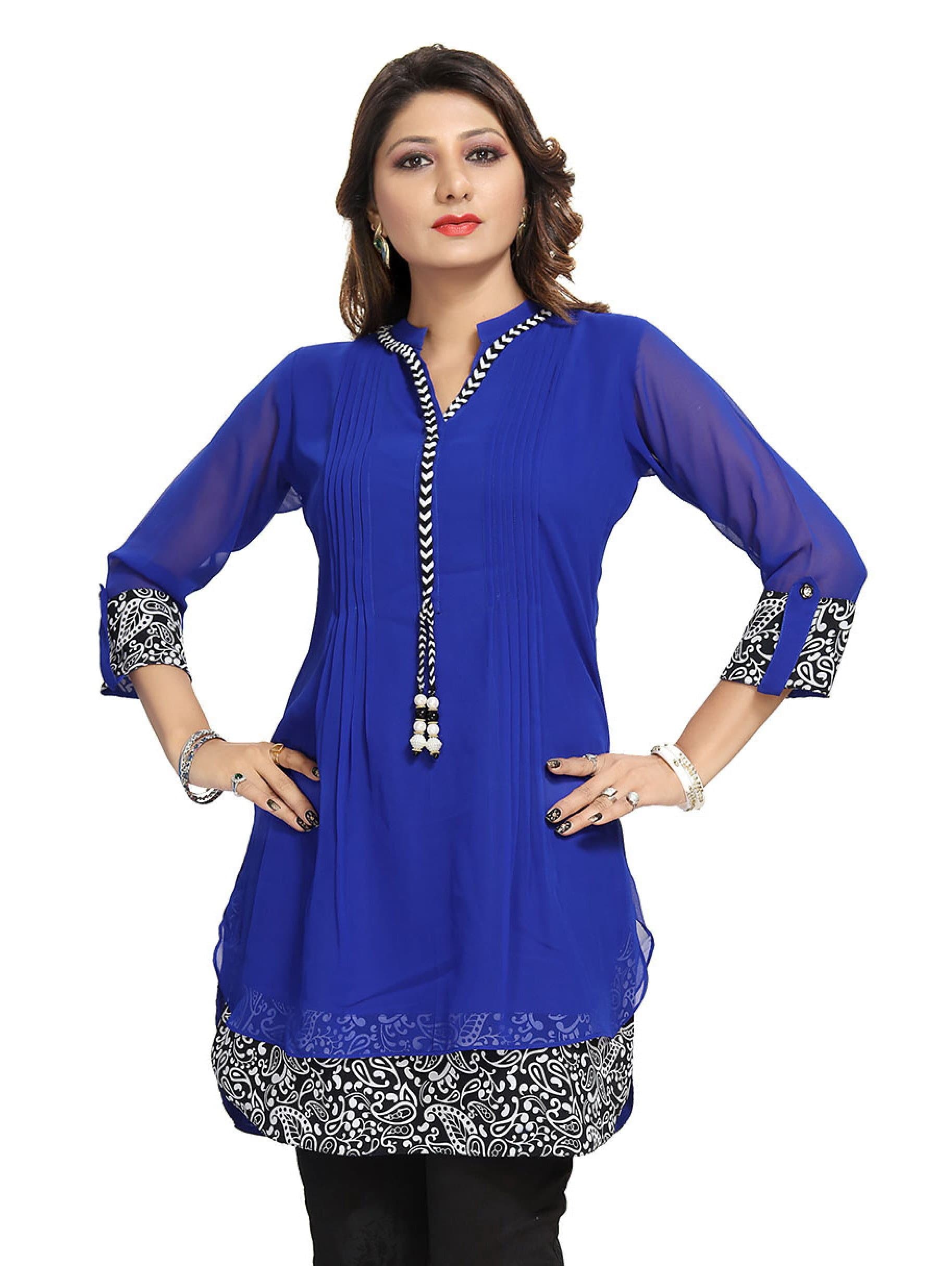 Meher Impex Georgette Lemon Yellow Kurta