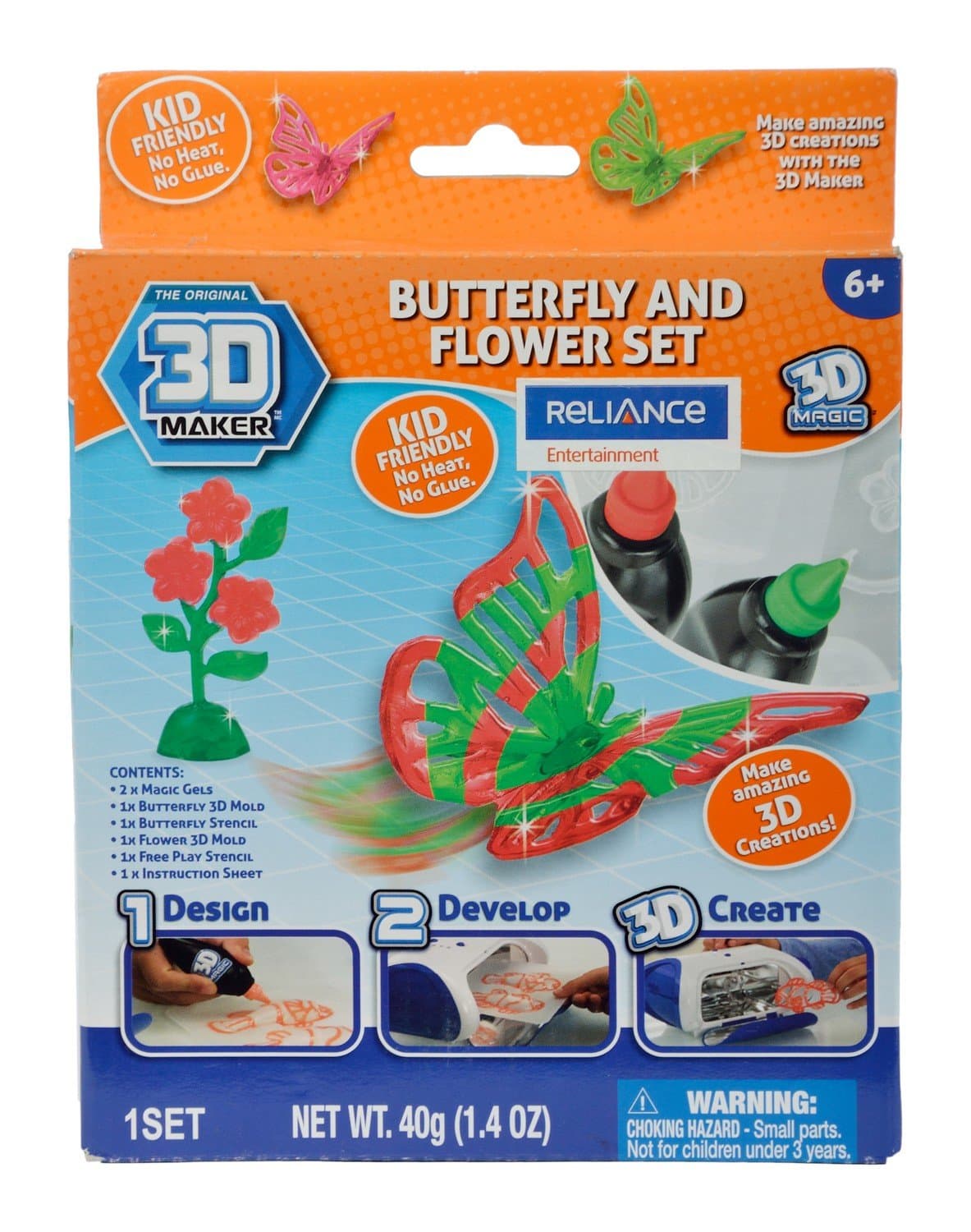 3D Magic 82001 3D Maker Butterfly and Flower Expansion Pack, Multi Colour