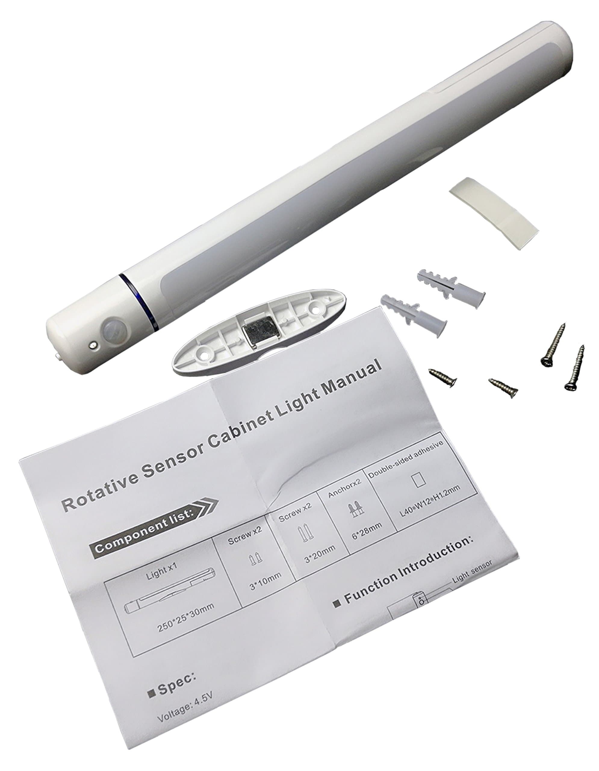 Warm White 3000K Sensor Rotatable Camping Light Portable LED Bulb Cupboard Light PIR LED Shelf Light Batter Powered LED Linear Light Magnetic Adhesive Motion Sensor Light Wardrobe Cabinet LED Bulb [Energy Class A+]