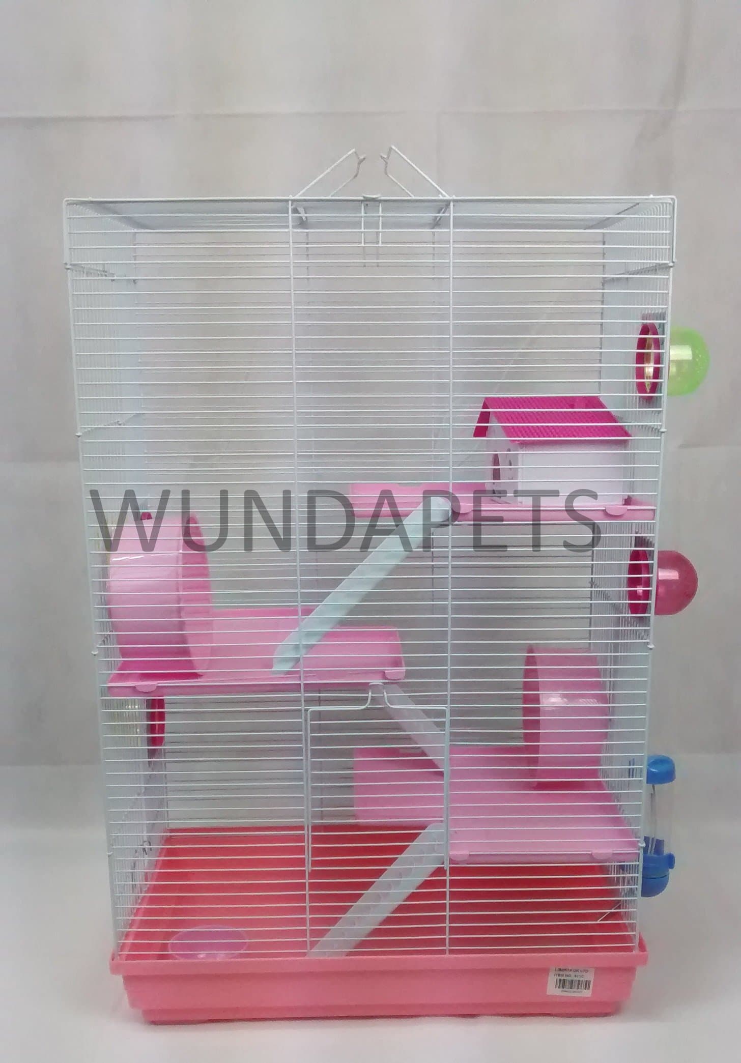 EXTRA LARGE 3 PLATFORM 4 STOREY 70CM SYRIAN DWARF HAMSTER CAGE ACCESSORY DY511C (PINK & WHITE)