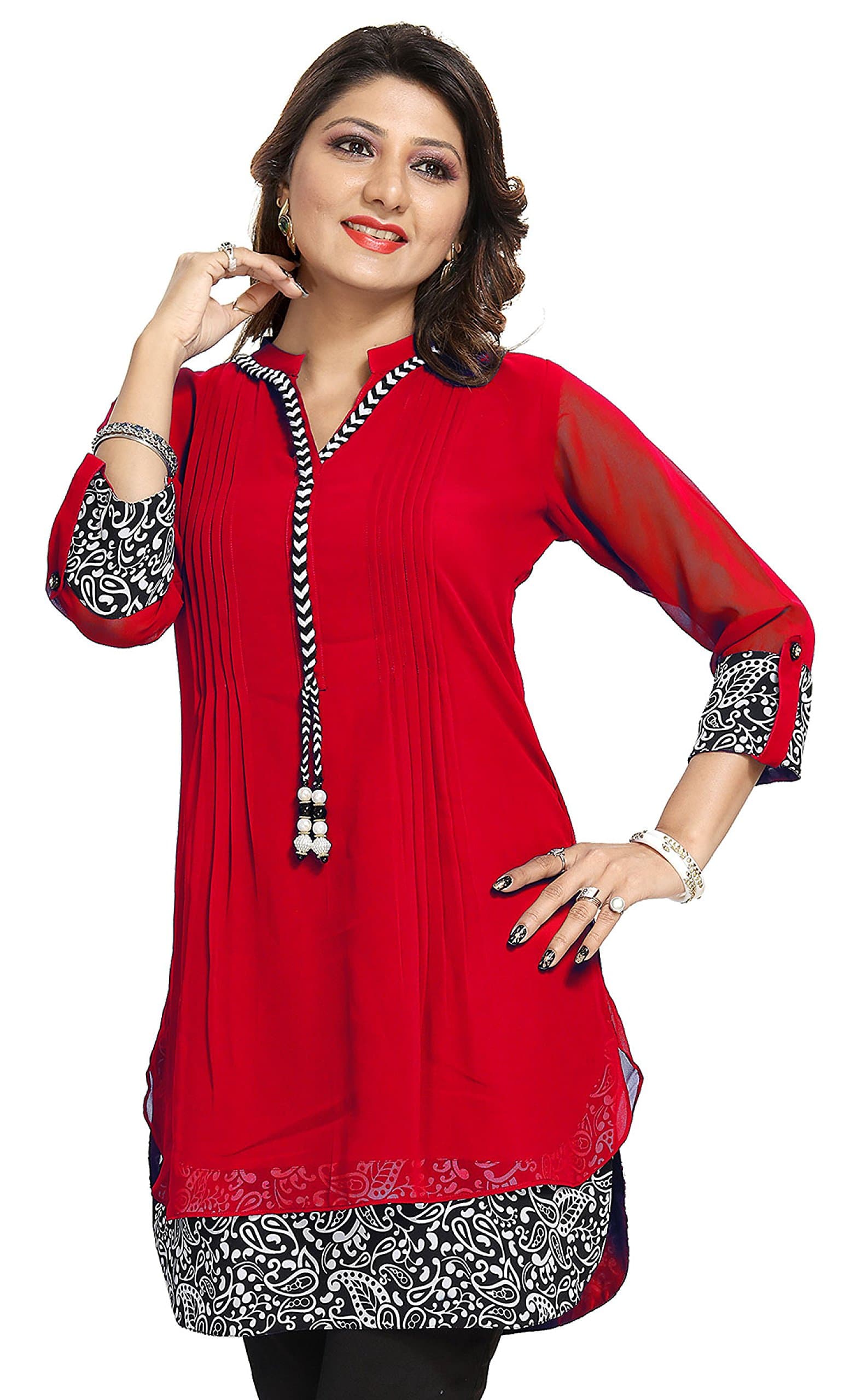 Meher Impex Georgette Lemon Yellow Kurta