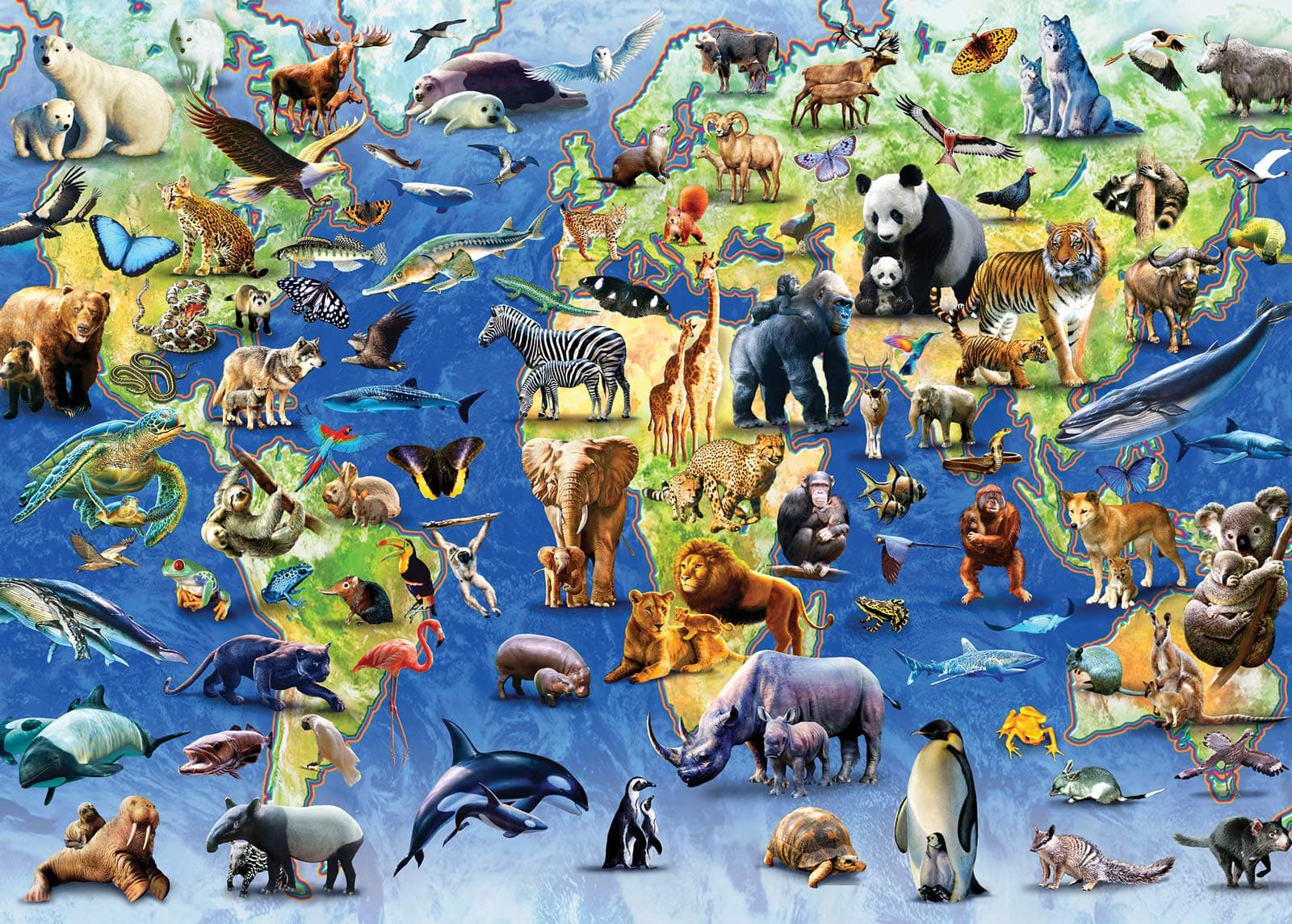 Rectangular Jigsaw - Endangered Animals