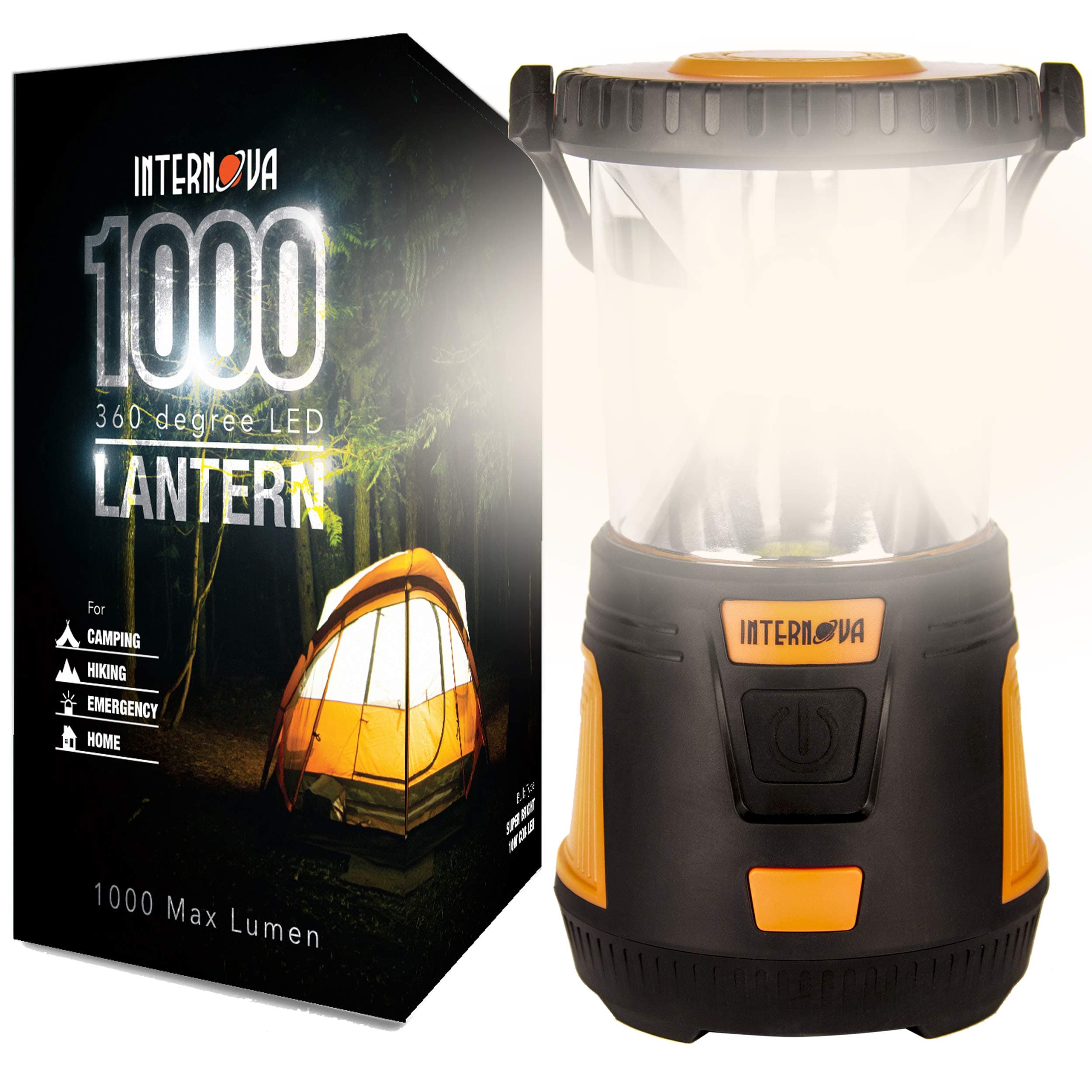 Internova 1000 LED Camping Lantern - Massive Brightness with Fully Adjustable 360 Arc Lighting - Emergency - Backpacking - Construction - Hiking - Auto - Home - College