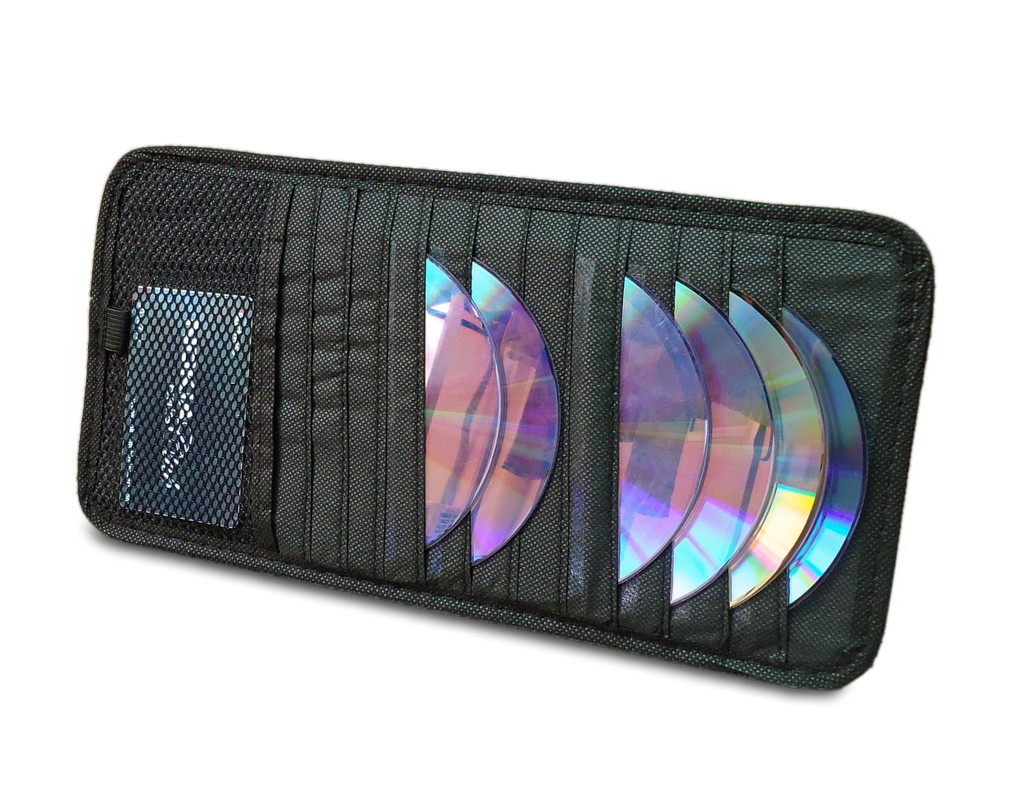 Quick Access CD Visor Organizer for car - 12 Pocket CD Visor Holder - CD Visor case for easy car storage. Fix CD Visor Storage Case Conveniently Above the Drivers Sun Visor. Automotive Car Organizer- By Space Evolution