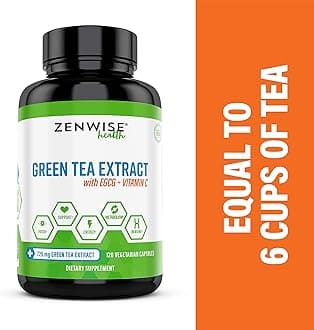 Green Tea Extract Supplement - Decaffeinated & Vegetarian Pills for Weight Loss - A Pure & Powerful All-Natural Fat Burner Supplement - 725 mg Caffeine-Free Diet Capsules - Packed With Green Tea, Vitamin C & Antioxidants - Lo
