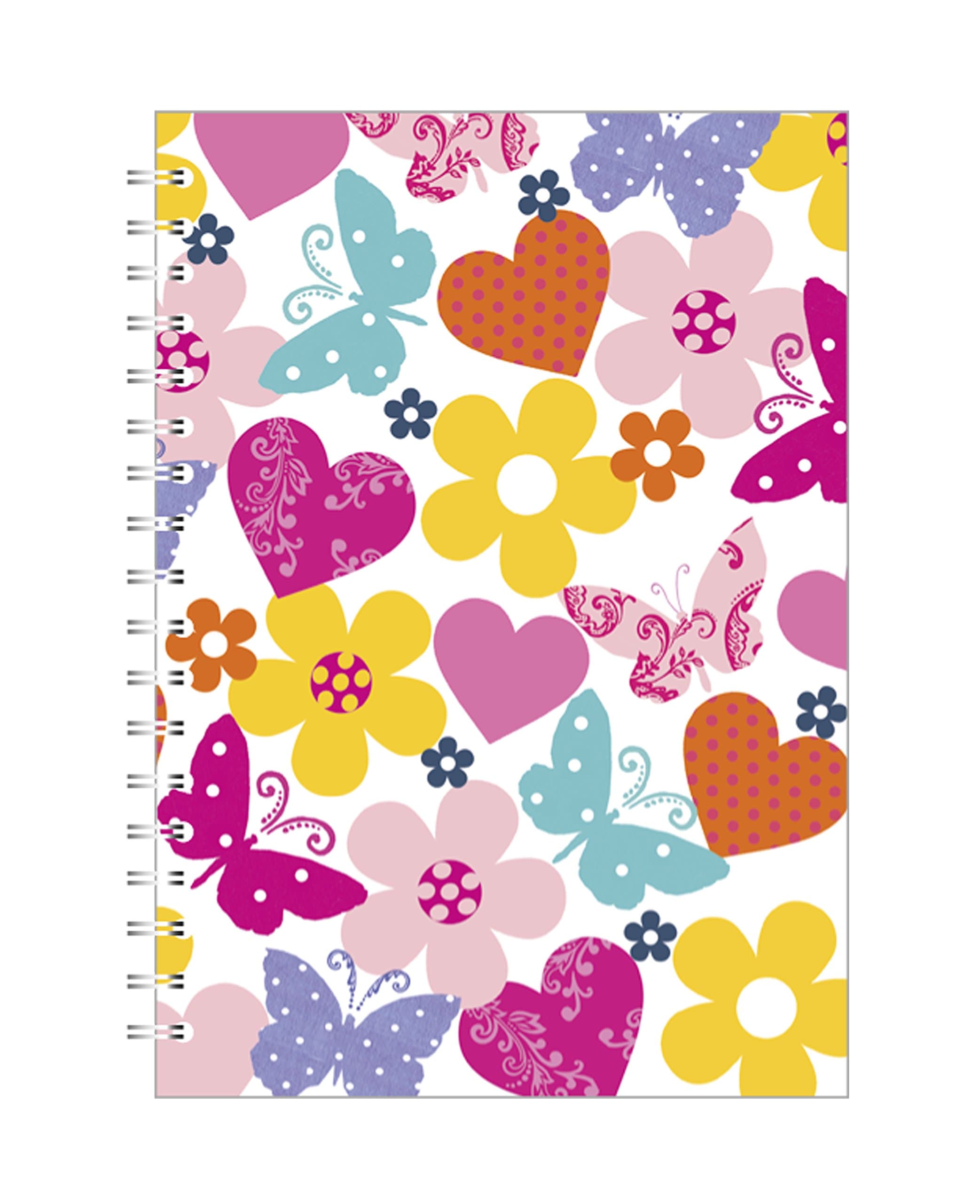 Go Stationery Butterfly Daisy A4 Notebook - White