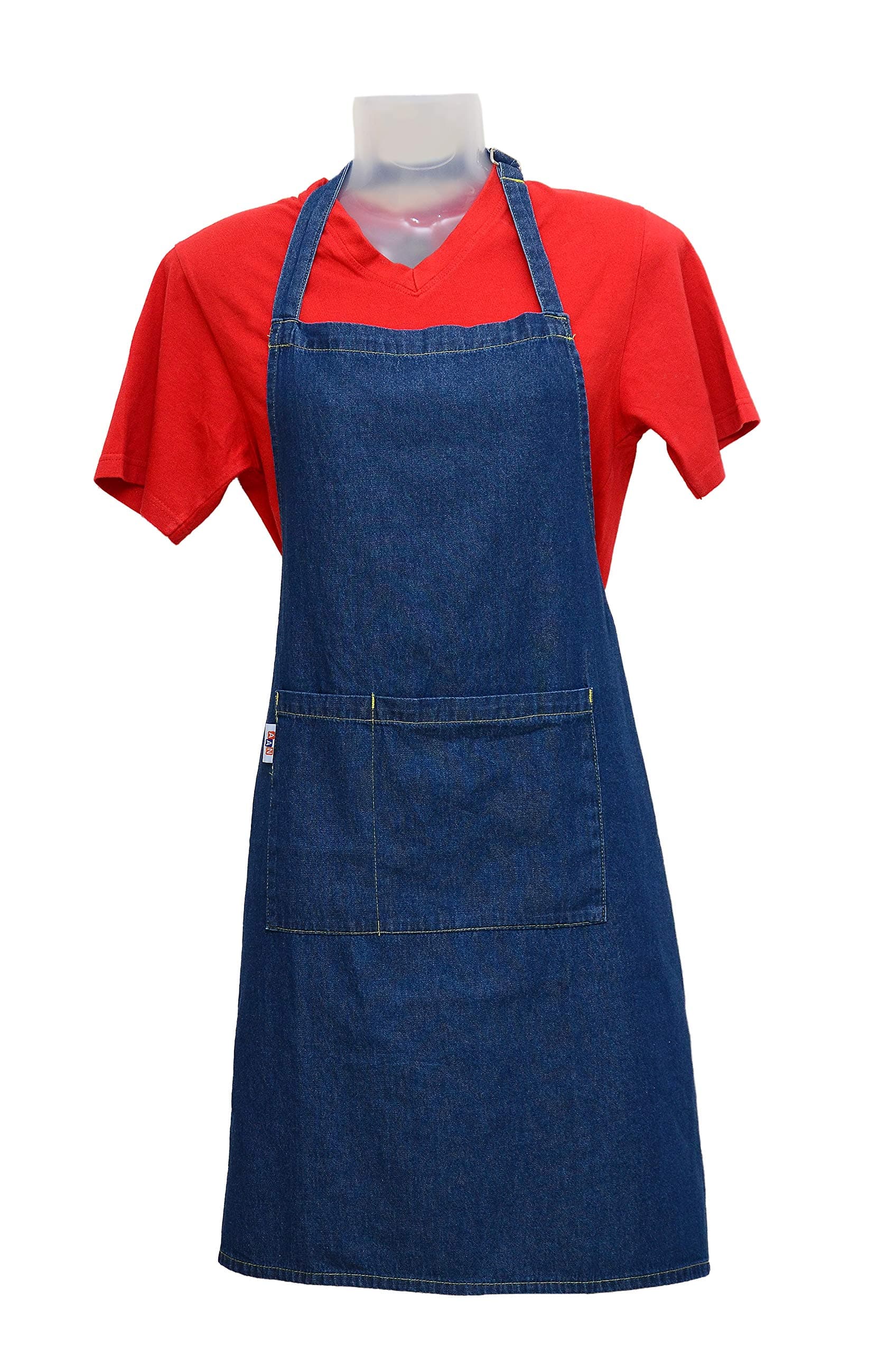 AAN Plain Denim Apron with Pockets - Dark Blue