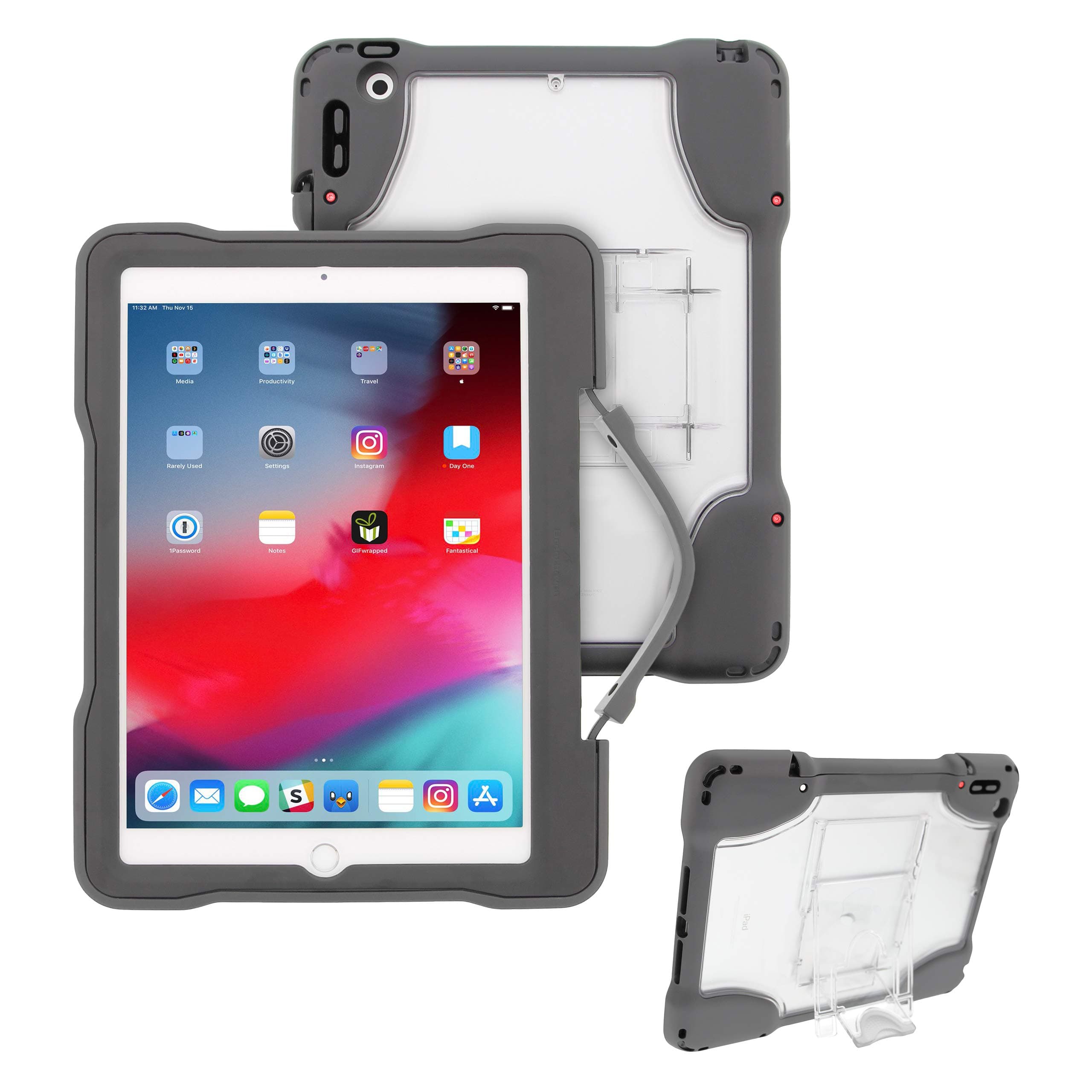 Brenthaven Edge 360 Carry Case with Screw-Down Case Designed for Apple iPad 9.7 6th Gen for K-12 Students, Teachers and Kids – Gray, Durable, Rugged Protection from Impact and Compression