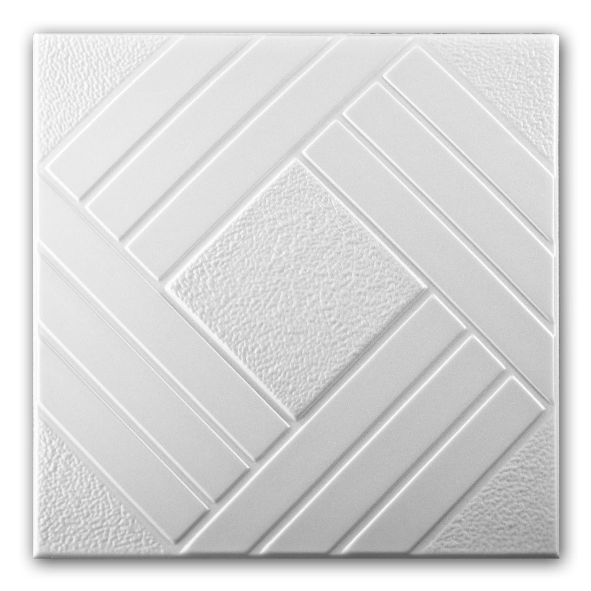 Polystyrene Foam Ceiling Tiles Panels 0825 (Pack 96 pcs) 24 sqm White