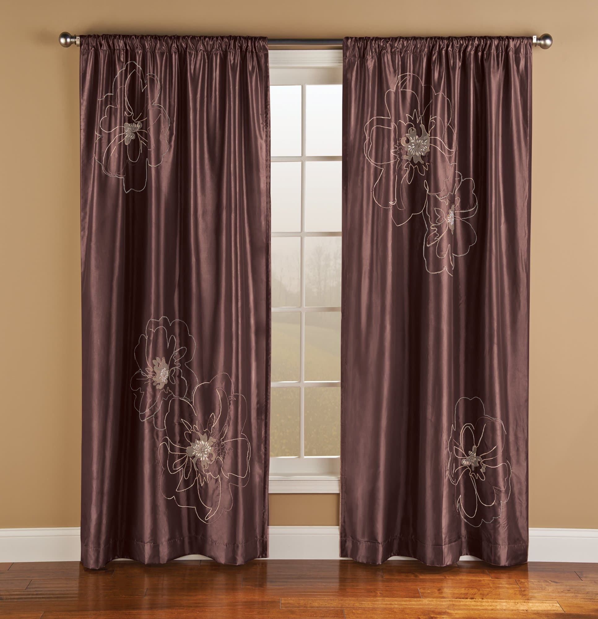 Innovative Textile Solutions Cheryl Window Panel, 50 by 95-Inch, Chocolate