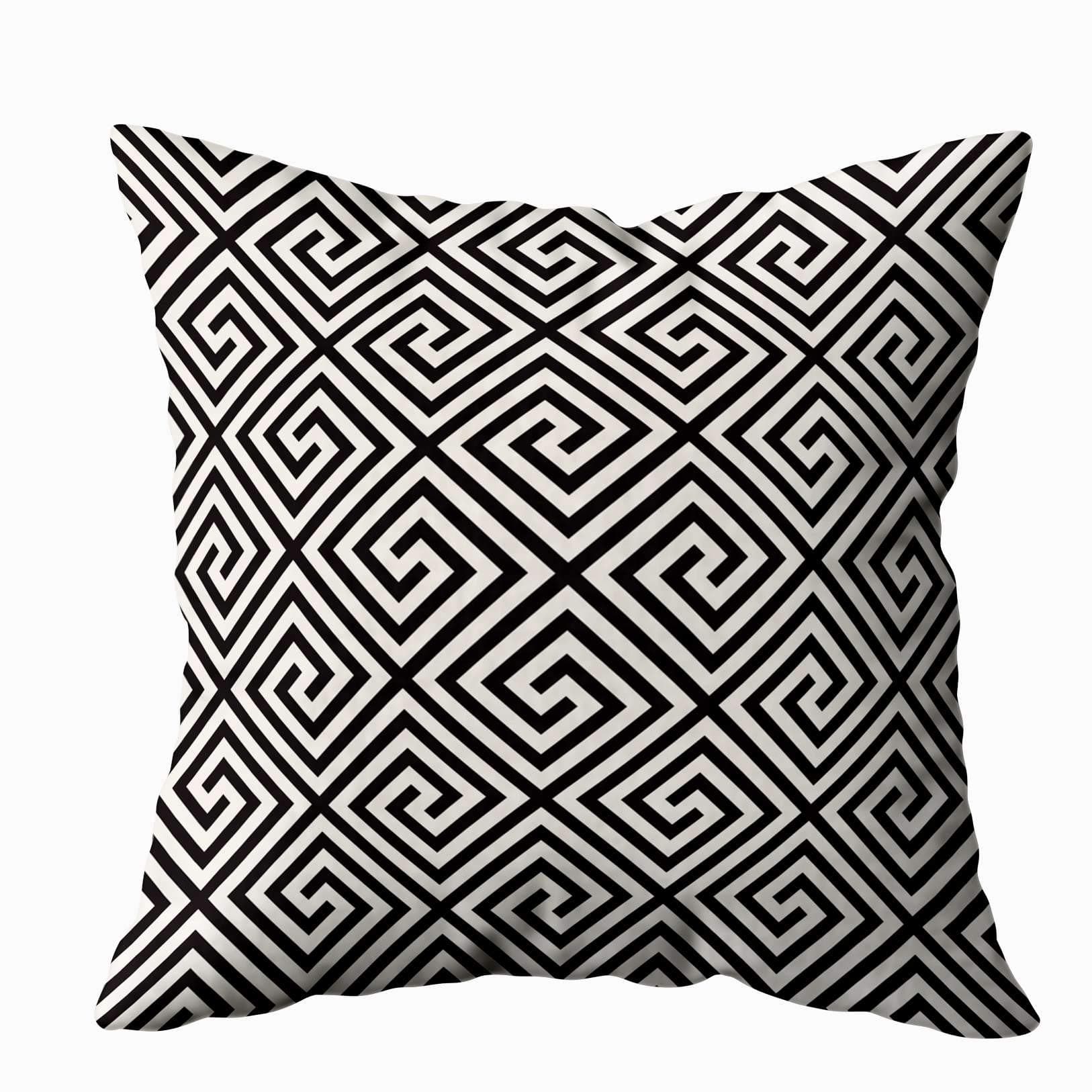 Capsceoll Art Pillow Case, Pattern Modern Stylish Texture Repeating Greek Monochrome Swatch with 20x20 Pillow Covers,Home Decoration Pillow Cases Zippered Covers Cushion for Sofa Couch