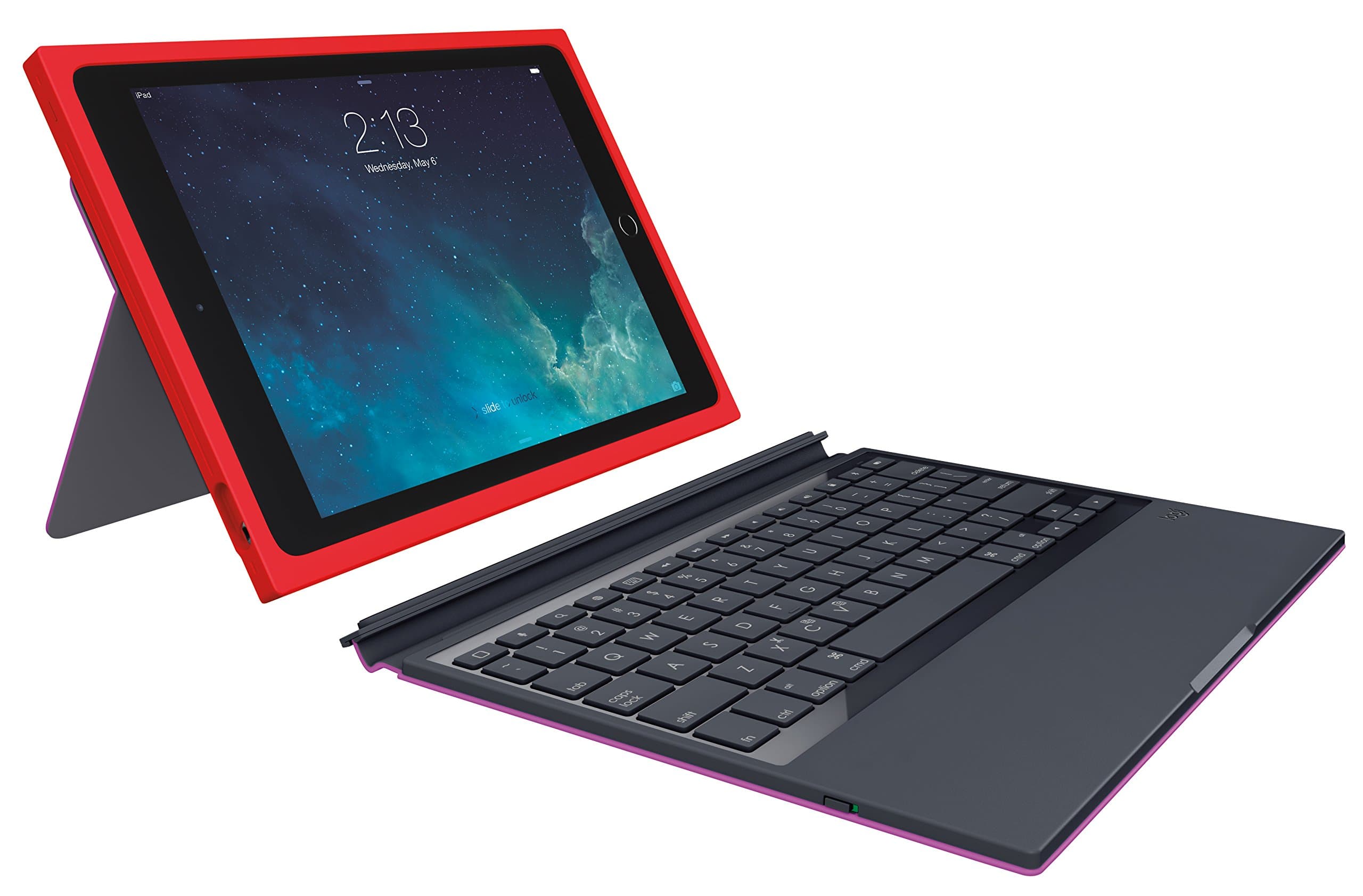 Logitech BLOK Protective Keyboard Case for iPad Air 2, Red/Violet