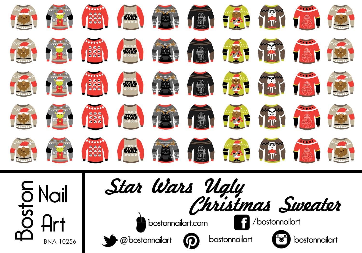 Star Wars Ugly Sweaters - Waterslide Nail Decals - 50pc