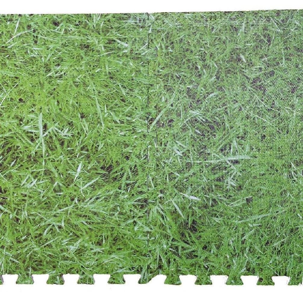 Interlocking Grass Effect Eva Mat Floor Tiles Soft Foam Protection Kid Play Room