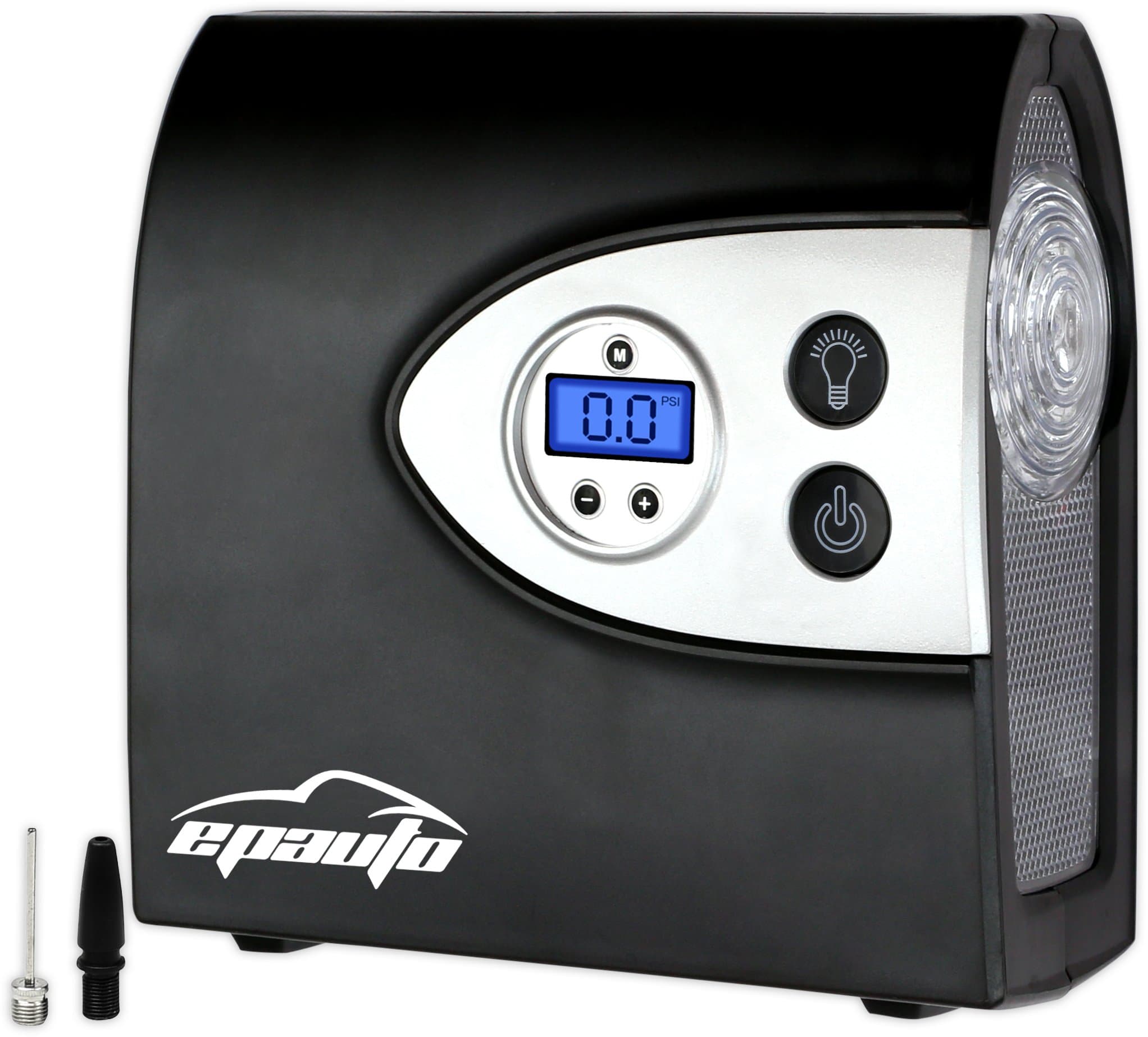 EPAuto 12V DC Auto Portable Air Compressor Pump w/Digital Tire Inflator and Preset Pressure Shut Off Gauge for Compact/Midsize Sedan SUV