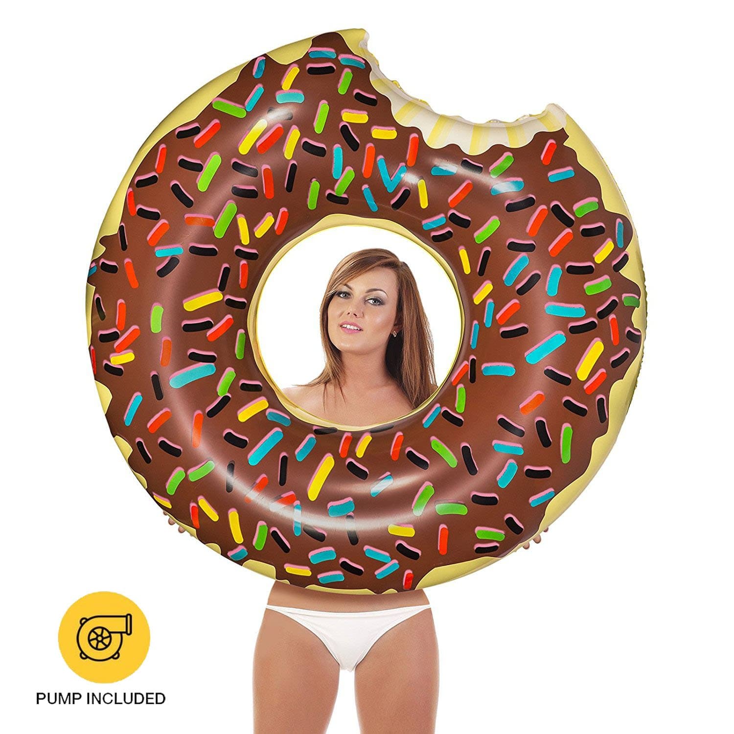 Inflatables Giant Donut Pool Float - Pump Included