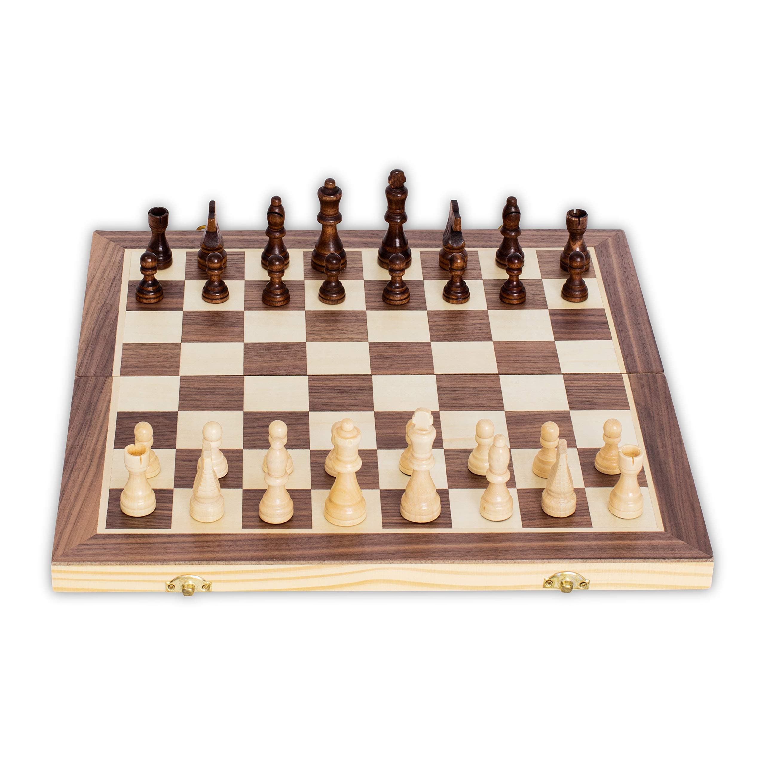 Chess Set - RJS Chess Sets, Fold Away Large 39.5 X 39.5 cm Folding Wooden Chess Board Game, Quality Handmade Wooden Chess Pieces, Tournament Chess Sets For Adults and Kids