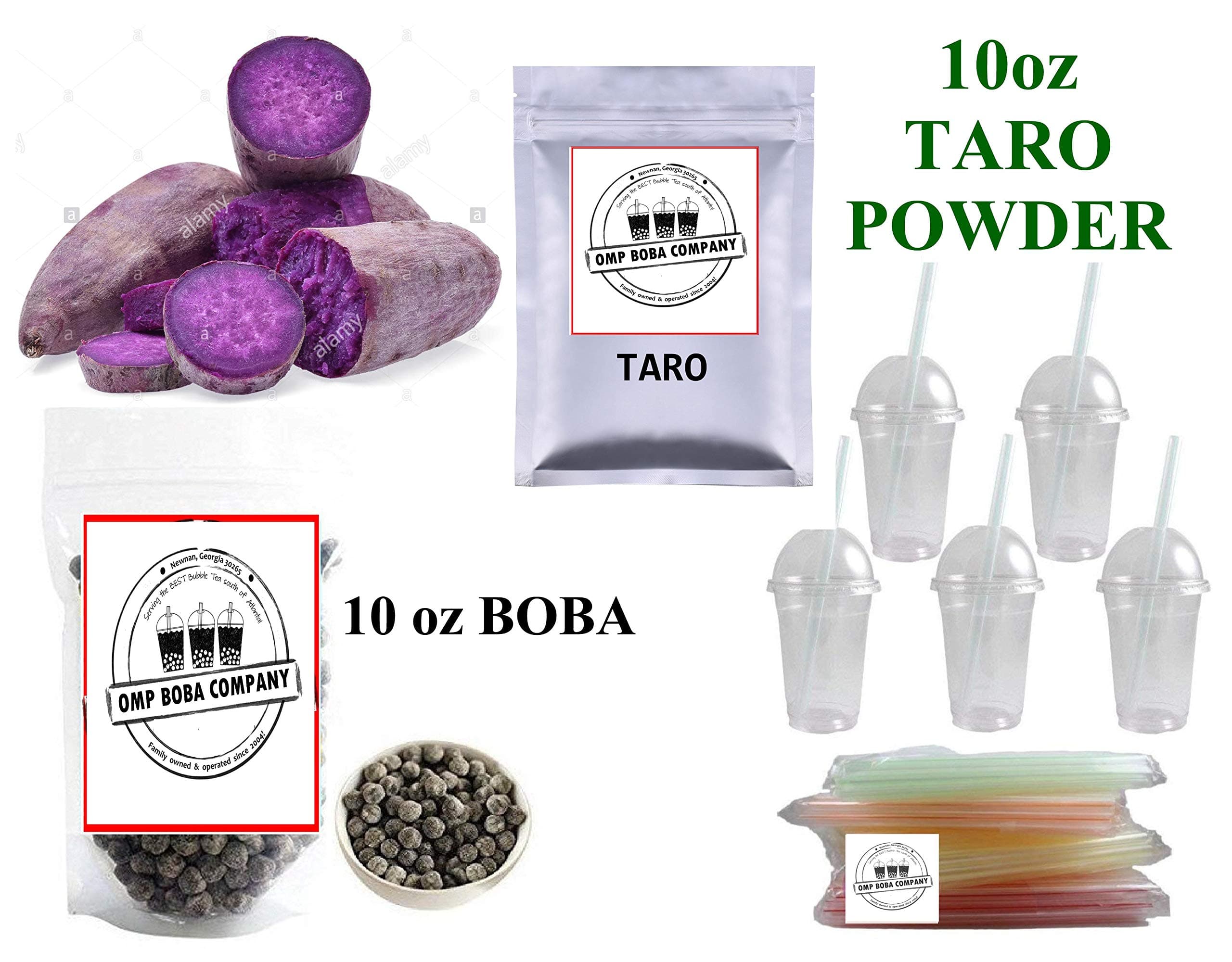 Taro Ube Boba Bubble Tea Kit DIY Makes 10+ Drinks DIY