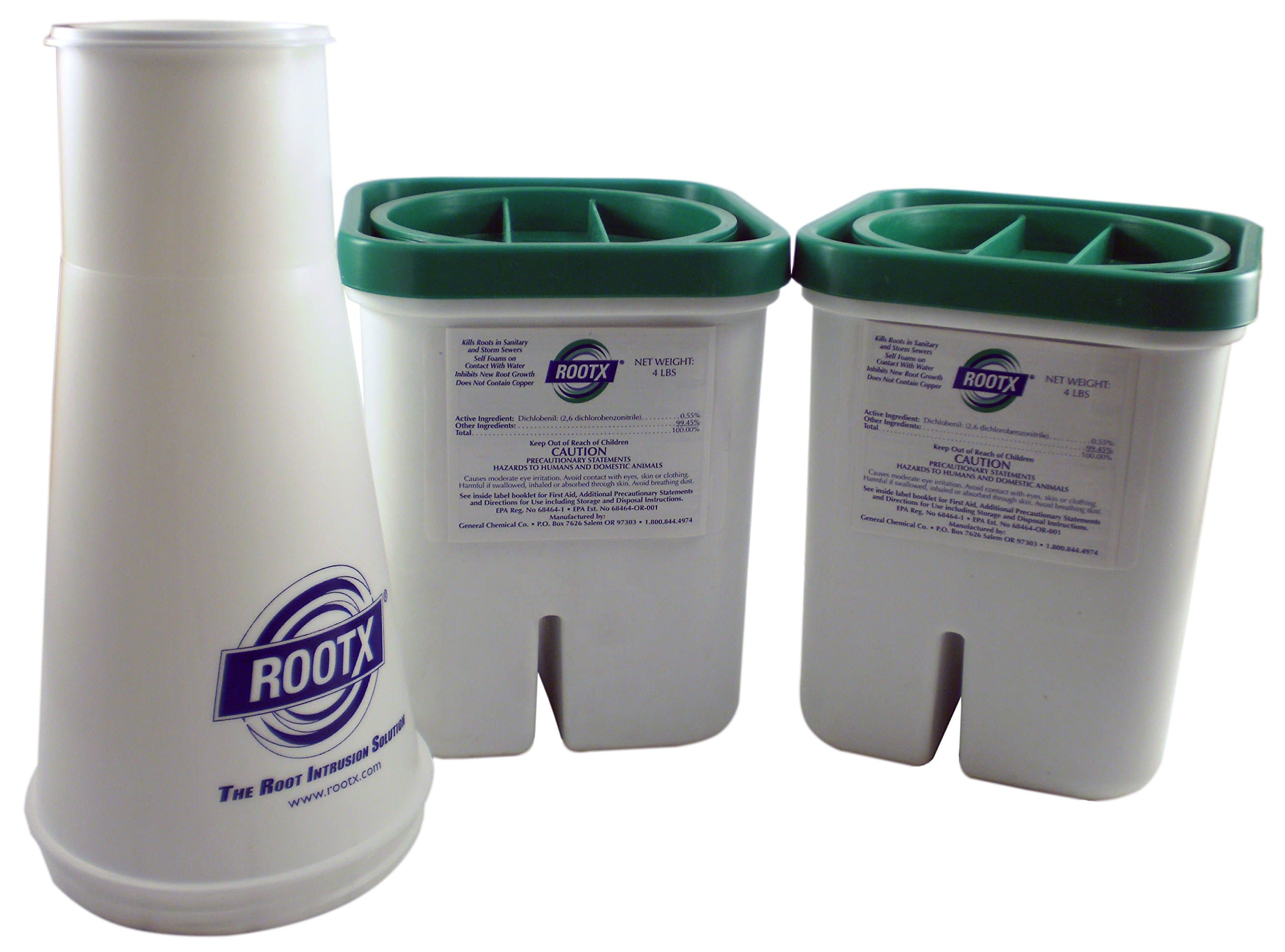 ROOTX - The Root Intrusion Solution Kit - Two 4 Pound Containers Plus Funnel - Bundle 3 Items