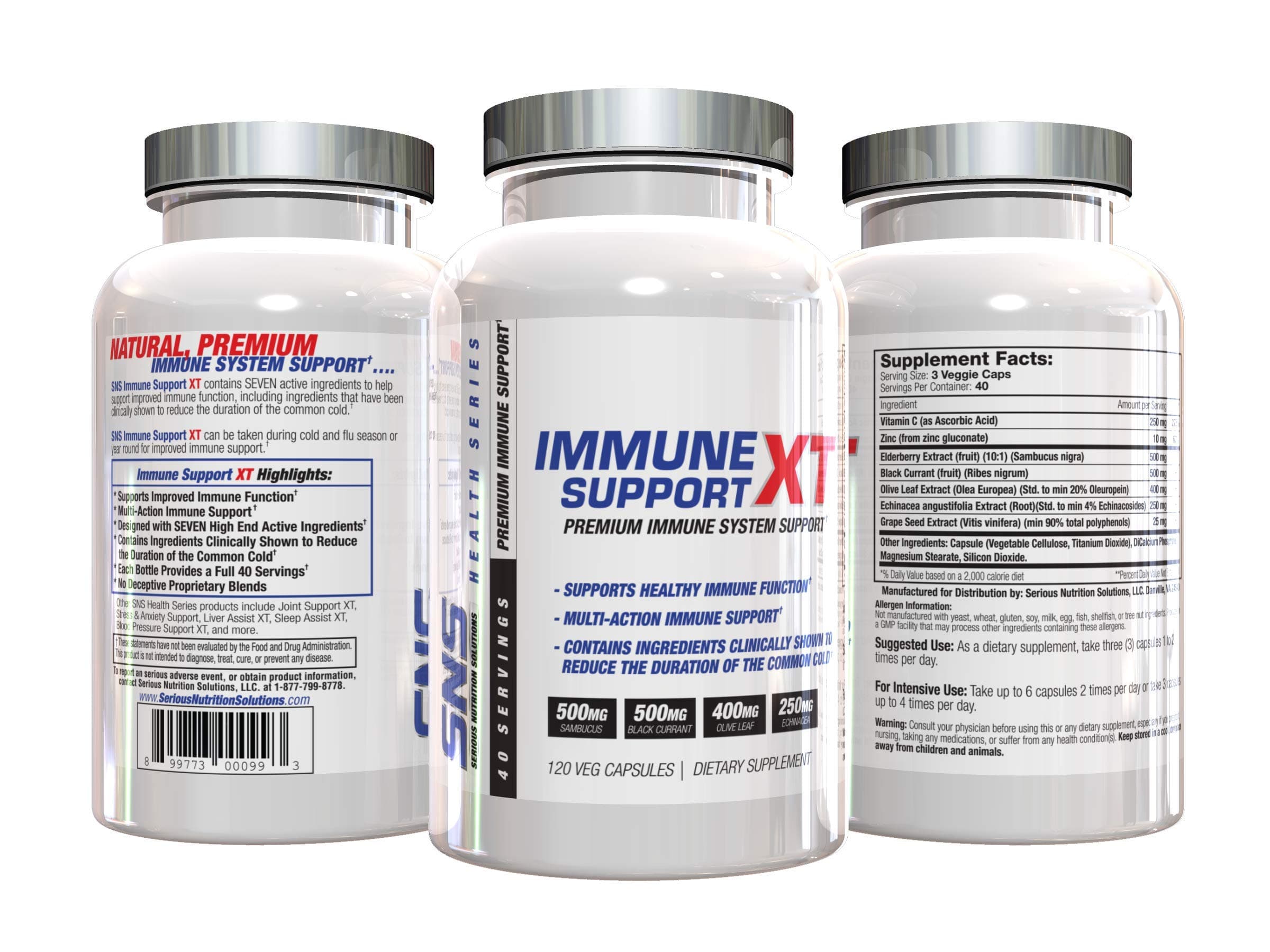 SNS Immune Support XT - Elderberry, Black Currant, Olive Leaf, Echinacea, & more