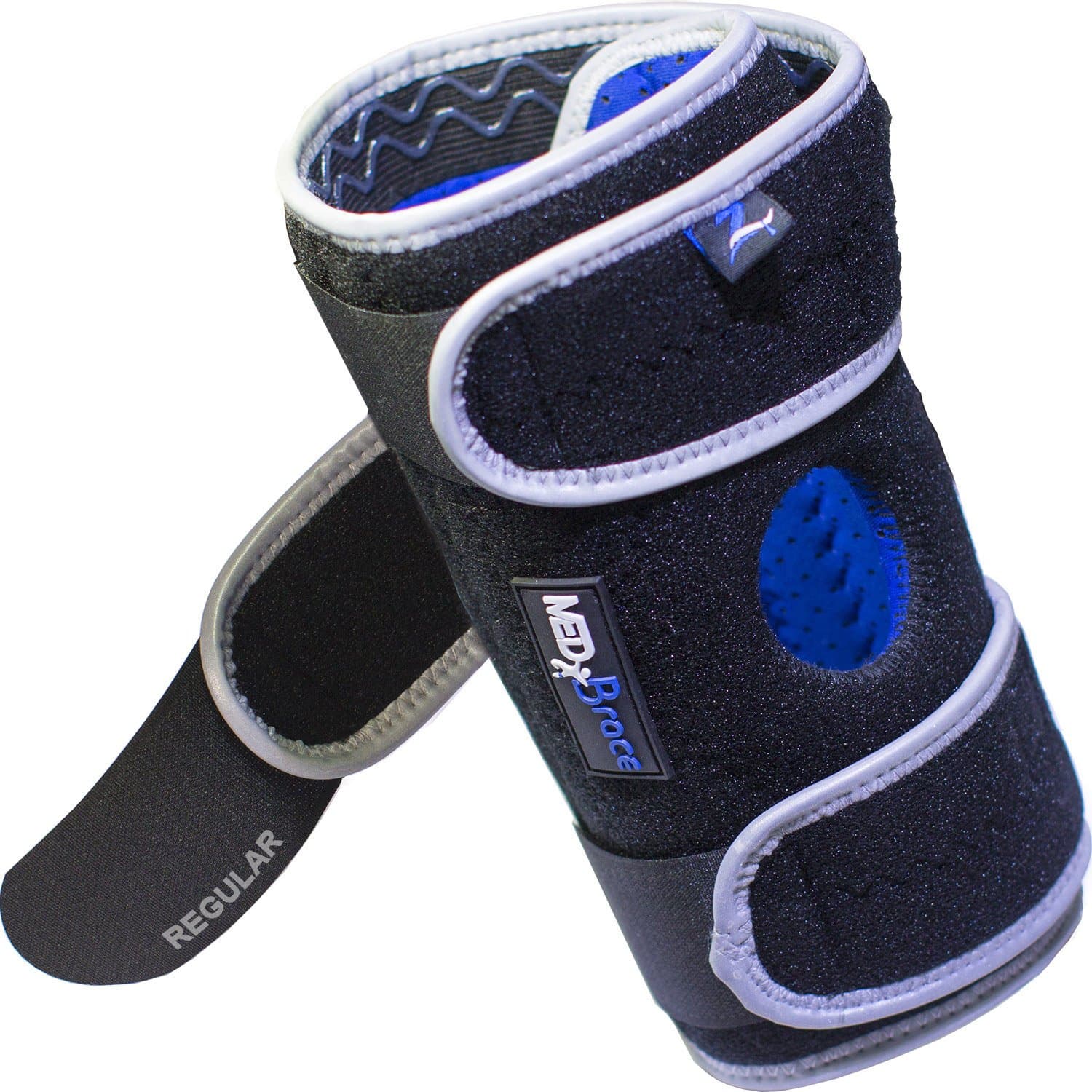 Runners Knee Support Brace Quad-Core Spring with Open Patella for Pain Relief from Arthritis and Recovery with Anti-Slip (Regular Size - Under 18" Circumference)