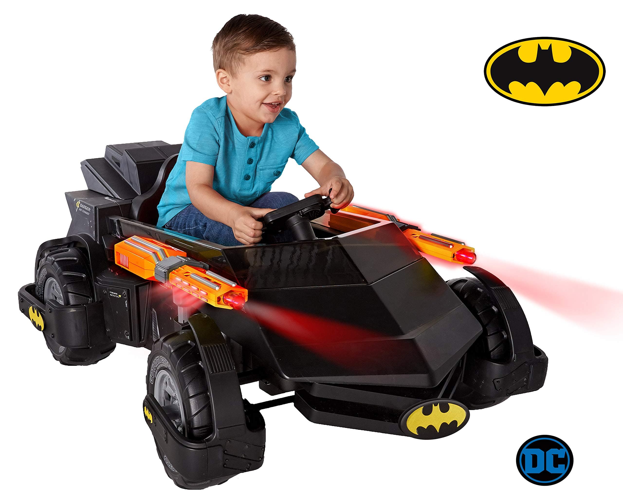 New! DC Comics Light and Sound 6-Volt Batman Batmobile Rechargable Ride on Toy for Boys