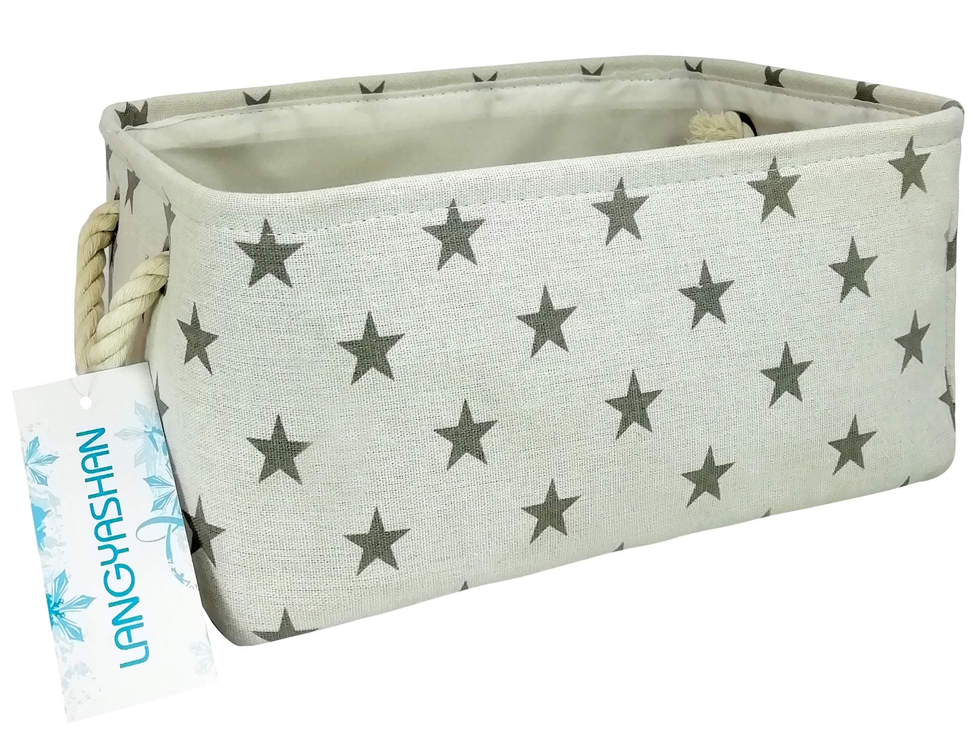 Rectangular Storage Basket Collapse Canvas Fabric Nursery Hamper with Handles for Organizing Home/Kitchen/Kids Toy…