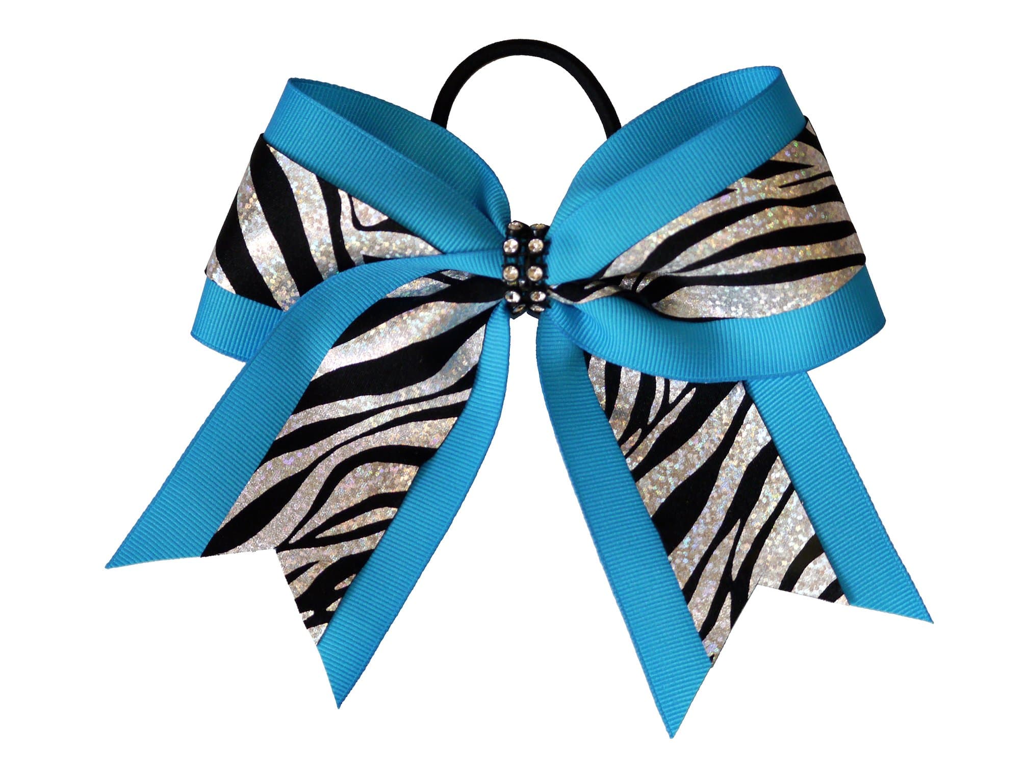 GymStar Turquoise Zebra Cheer Bow