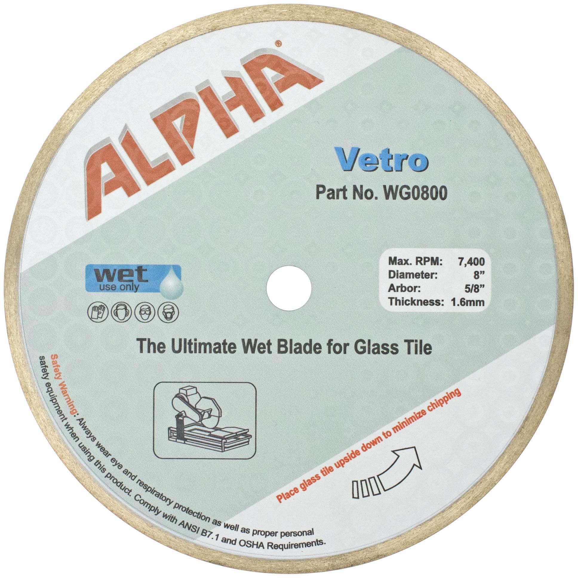 Glass Wet 8" Diamond Blade
