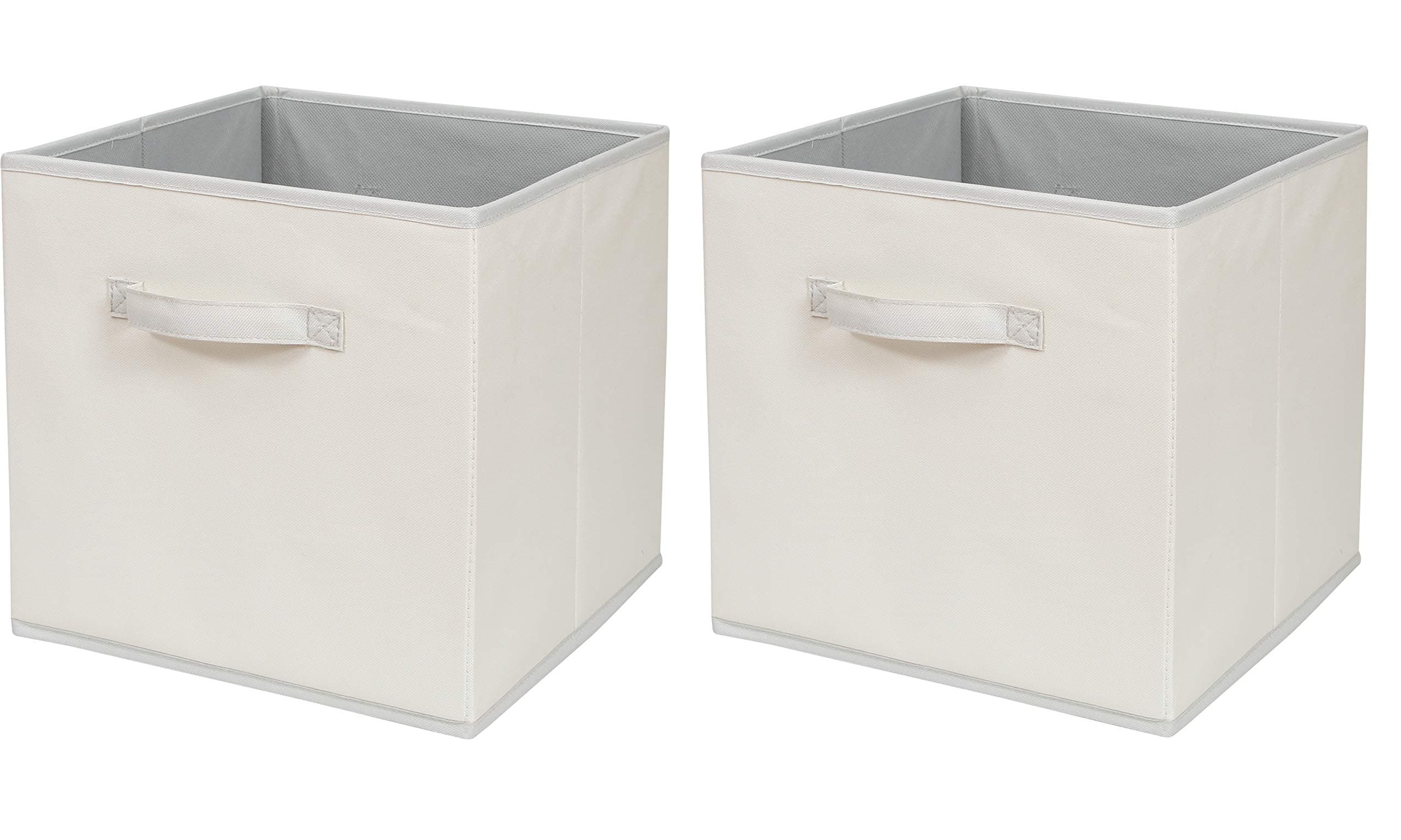 ITIDY Storage-Cube-Box, Foldable Storage Basket Bin Container Drawer Organizer, 2pk, Beige