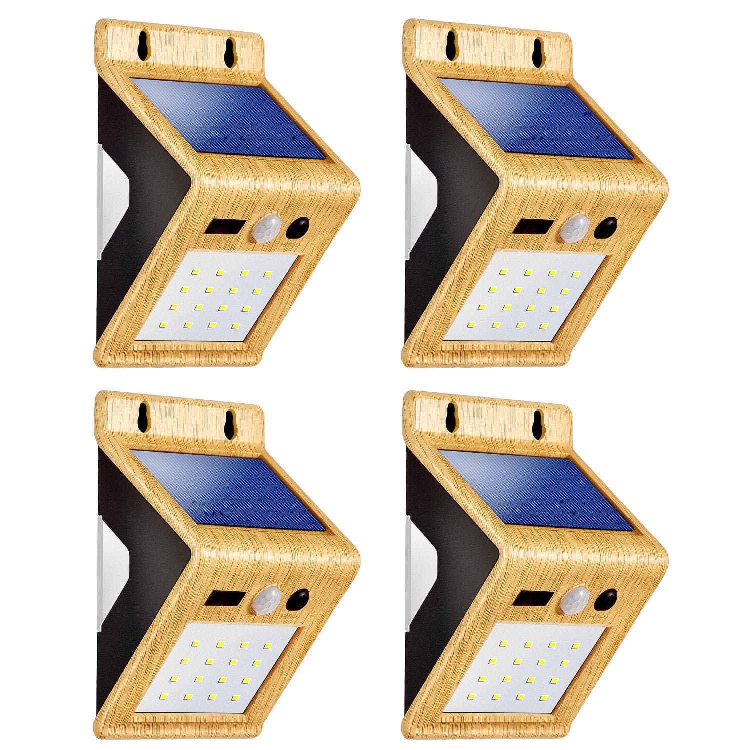 Outdoor Solar Lights,LivEditor LED Motion Sensor Solar Lights with USB Charging Port,Colorful Gradient Backlight Solar Lighting for Diveway Patio Garden Path Yard Deck - 4 Pack