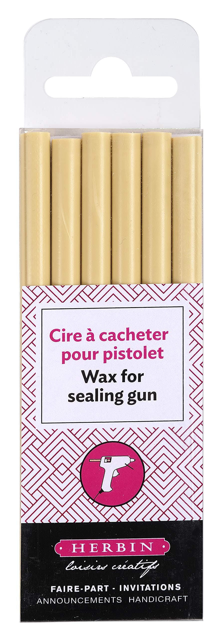 Herbin Wax Gun Sticks - Ivory, 6 Sticks