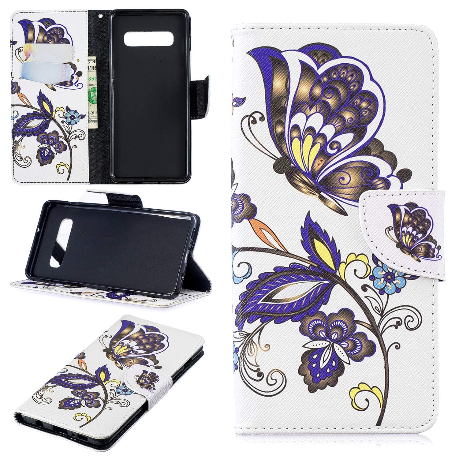 Galaxy S10 Plus Case, Galaxy 10 Plus Wallet Case, Dooge Premium PU Leather Full Body Protective Case with Credit Card Holders, Wrist Strap, Folding Stand Support Fit for Samsung Galaxy S10 Plus