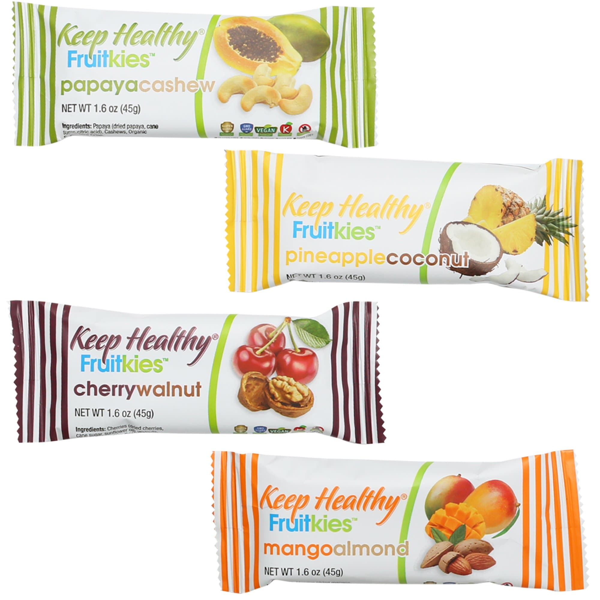 Keep Healthy Fruit Nut Bars Variety Pack | Certified Non-GMO, Vegan, Gluten-Free, Dairy Free, Kosher |1.6-ounce Bars - 4 Flavors, 12 Bars per Box