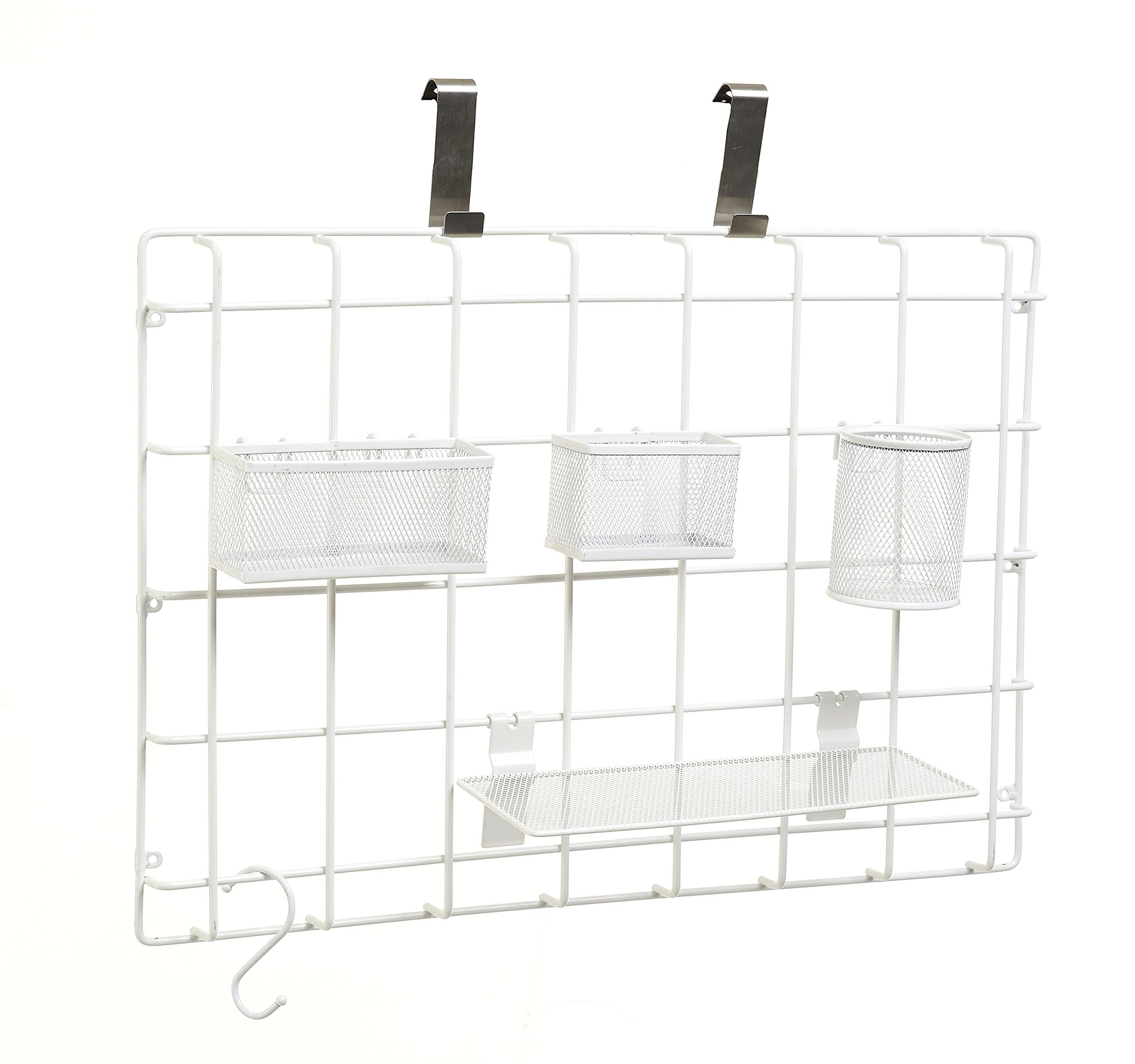 SECO Spacesaver Small Hanging Modular Kitchen Wall Organizer, Office Wall Organizer, 15" x 23" x 4", White