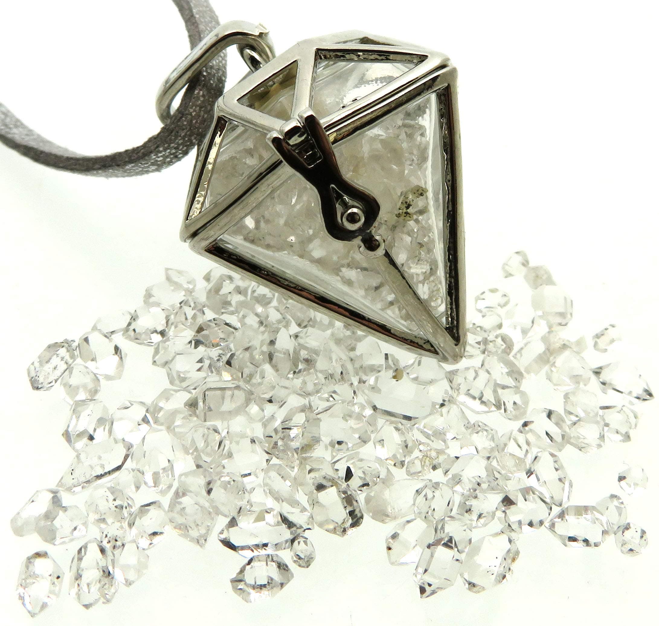 Herkimer Diamond Gemstone Geometric Pendant