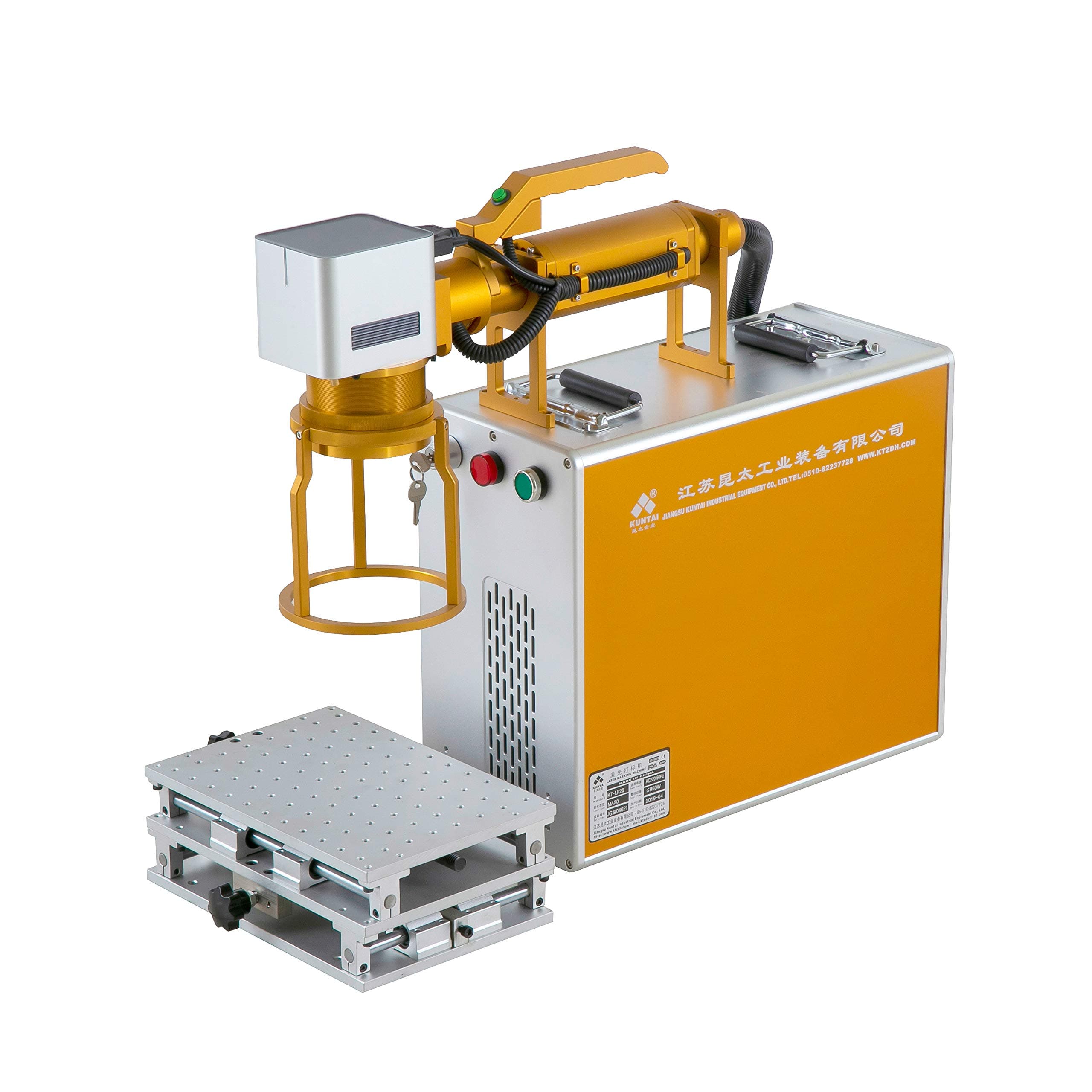30W Handheld Fiber Laser Marking Machine,Range:4.3"×4.3" for Metal Heavy Parts Engraver/Printer