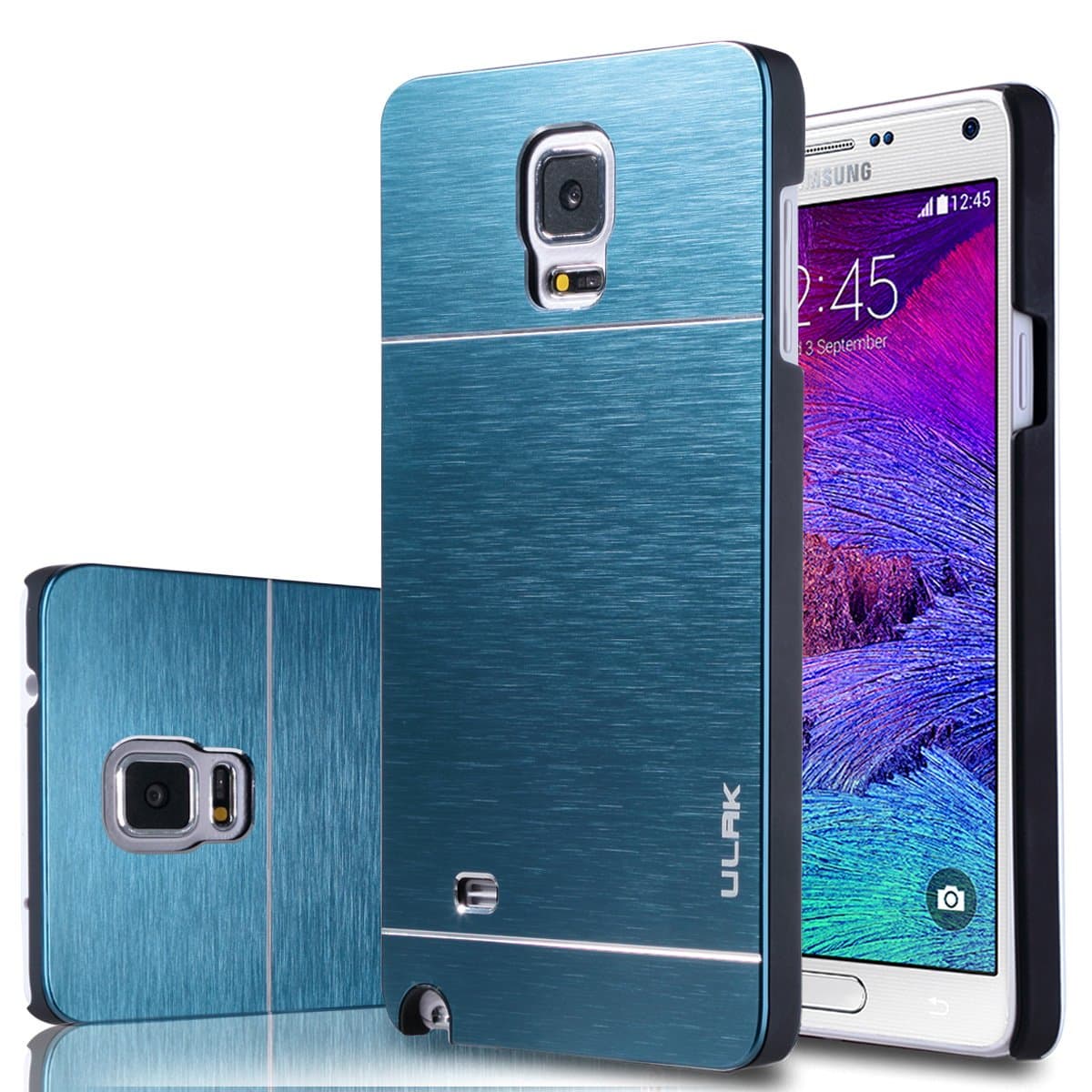 Note 4 Case,Galaxy Note 4 Case,ULAK Note 4 Luxury Plastic case with Aluminium Coating Hybrid Hard Case for Samsung Galaxy Note 4 (Dark Blue)