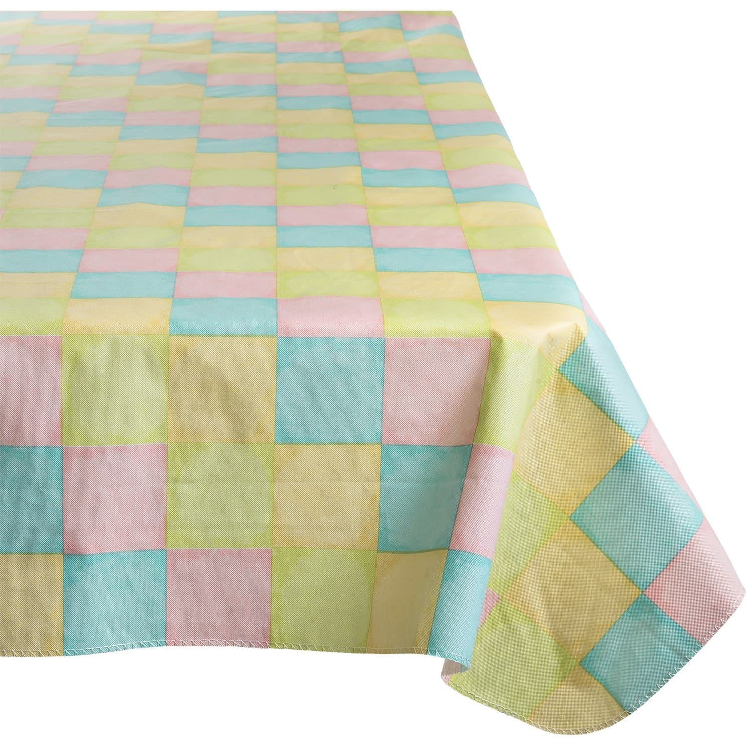 Easter Check EcoVinyl Tablecloth Flannel Backed (52 x 70 Rectangle)