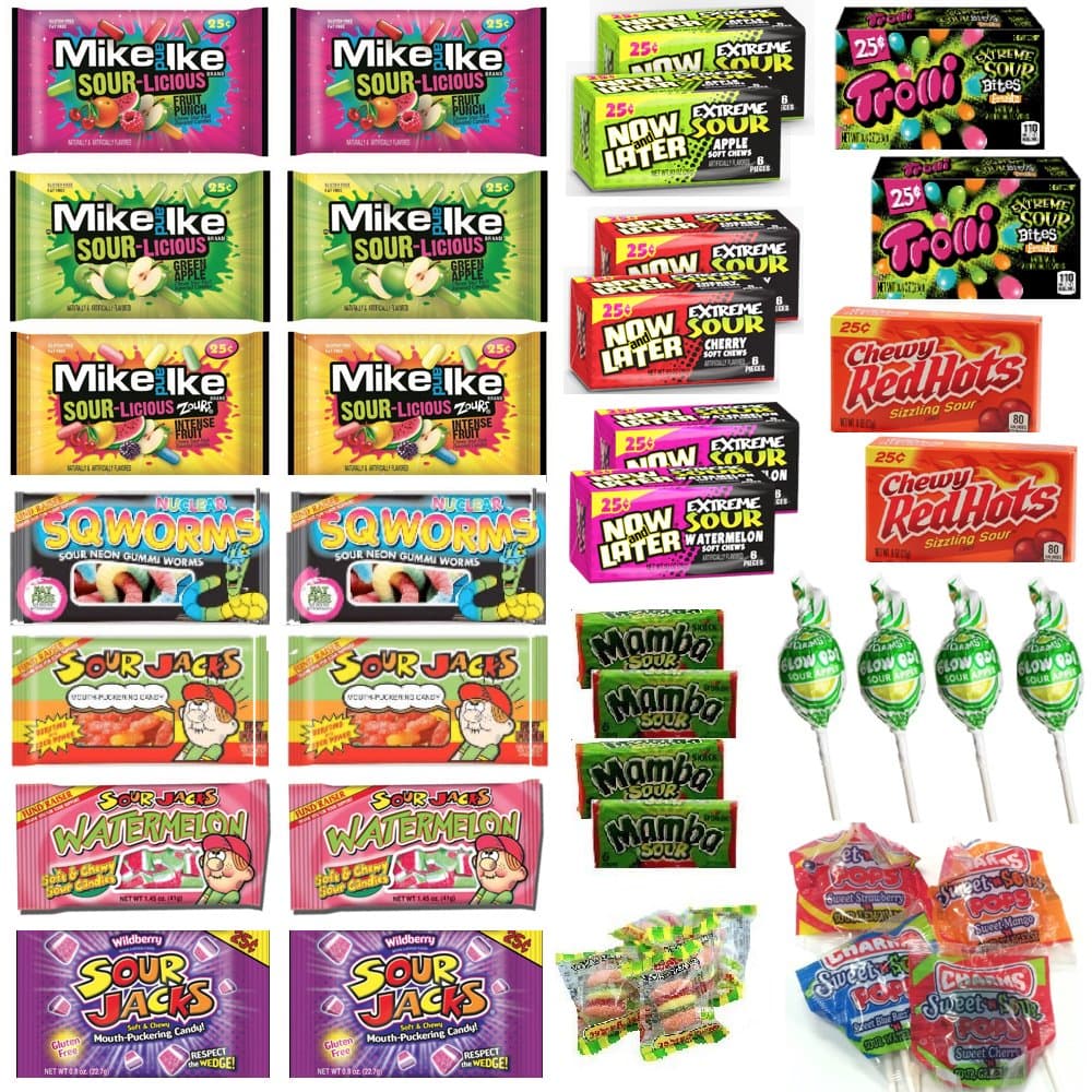 Ultimate MINI Sour Candy Bundle - 41 Mini Packages of Candy - Over 15 Different Flavor Varieties of Candy (Including Sour Jacks, Zours, Mike & Ike, Trolli, Now & Later & More)