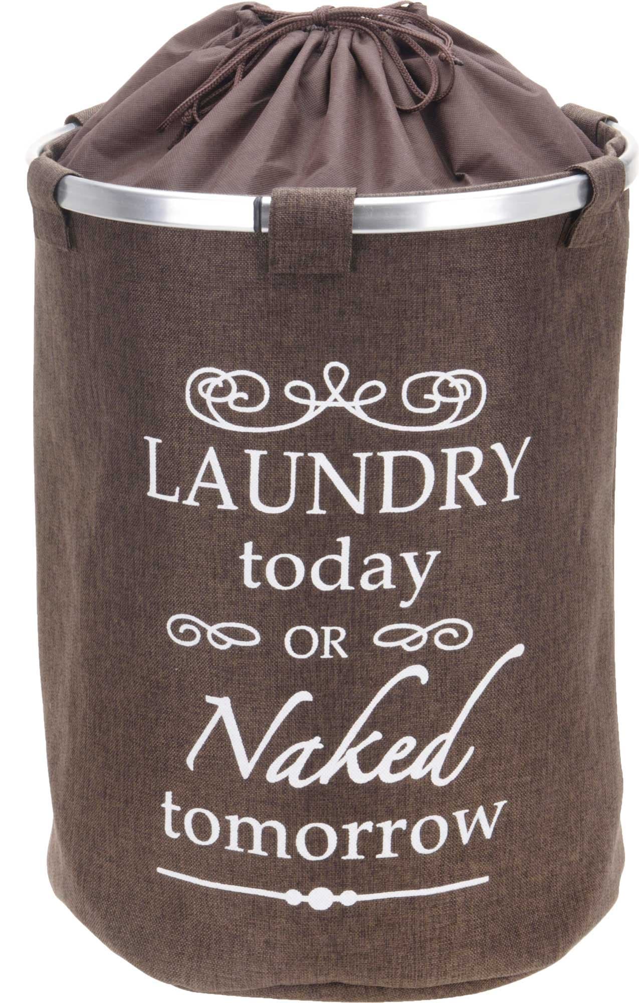Laundry Basket with Label | Brown