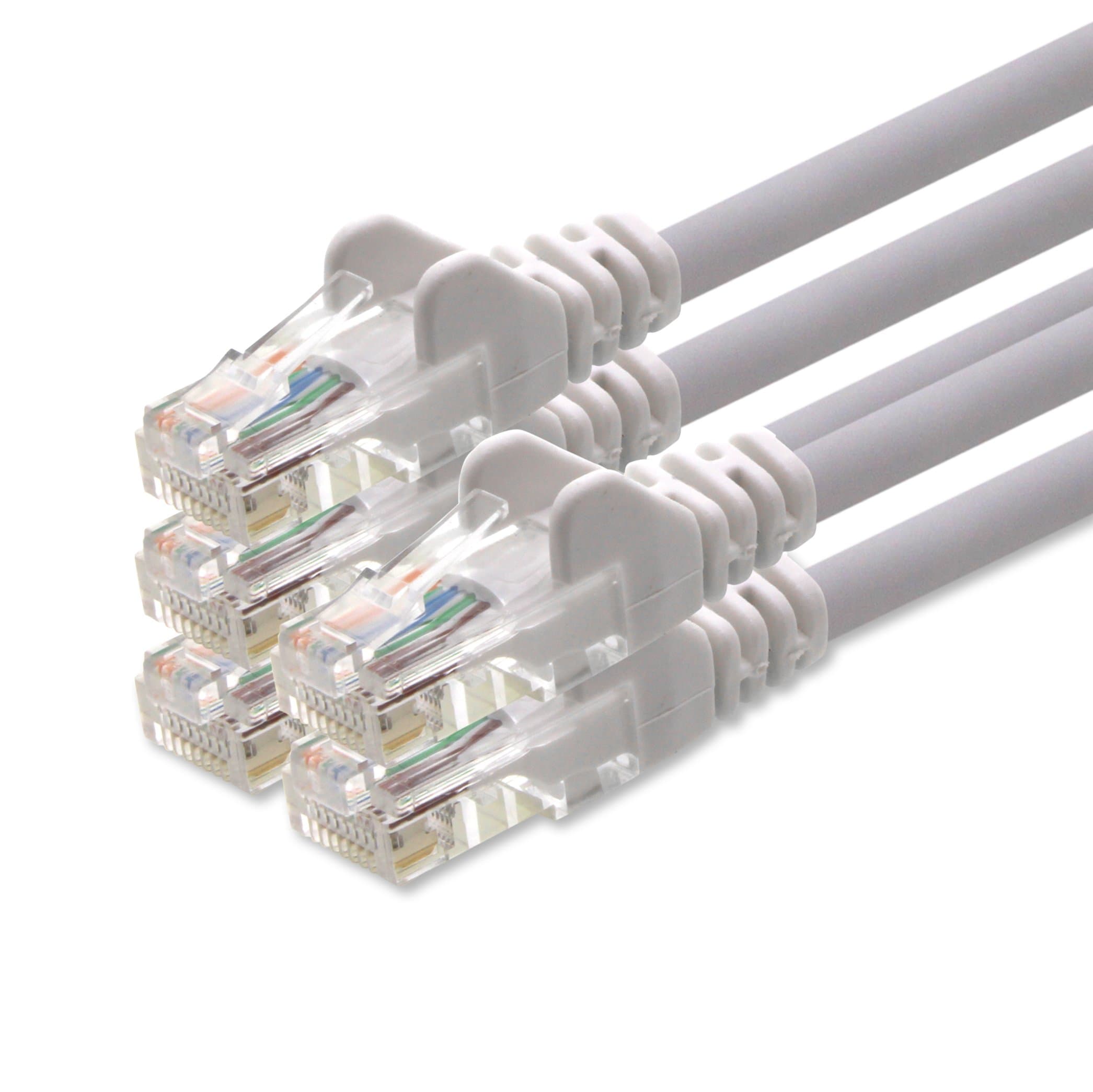 1aTTack CAT5 UTP network patch cable with 2x RJ45 connector set white 5 pieces - 2m