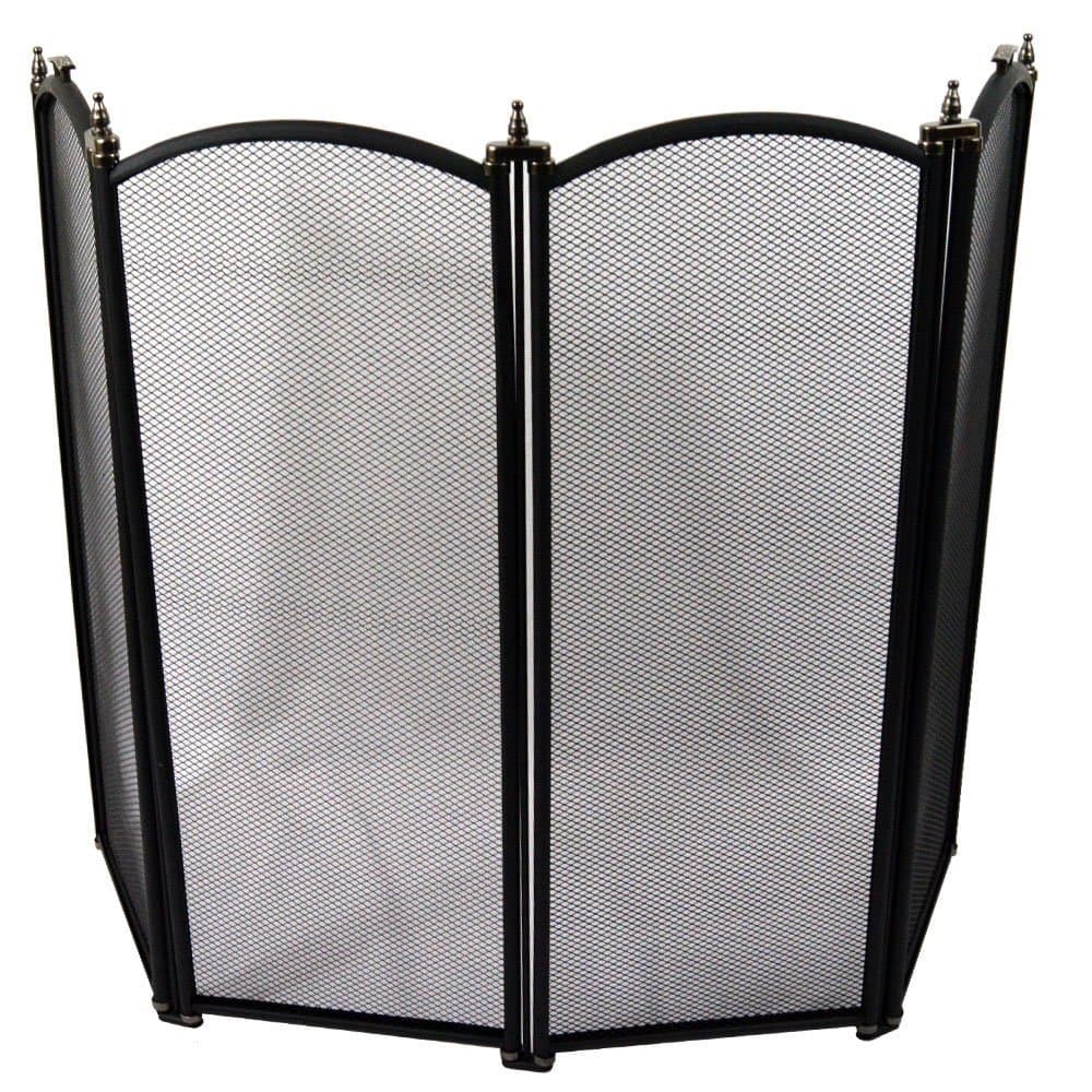 Crannog Black Metal 4 Panel Fire Screen Spark FireGuard
