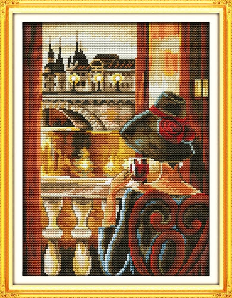 Cross Stitch Kit-Romantic Cafe means Pattern 35 x 44 CM