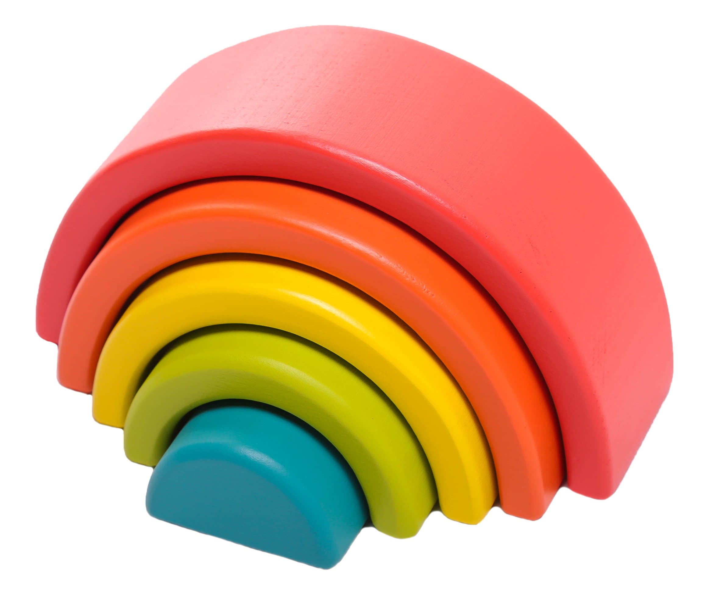 Large Wooden Rainbow Block set - 5 nesting blocks