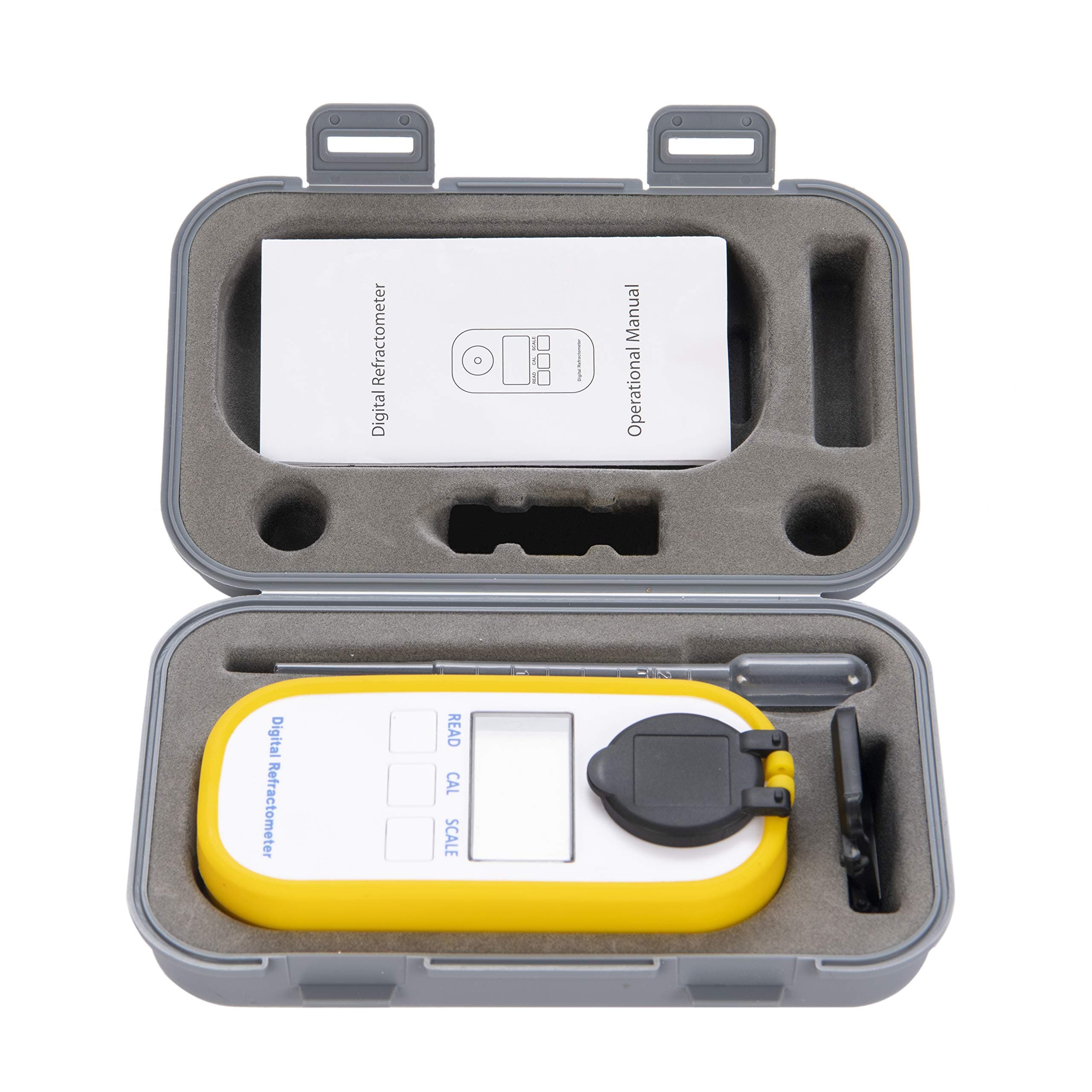 Beslands Refractometer Digital Coffee Sugar Concentration Sweetness Brix Meter with BRIX/TDS Dual Scale Display Temperature Compensation Food Industry Agricultural Juice Fruit Portable Refractomer