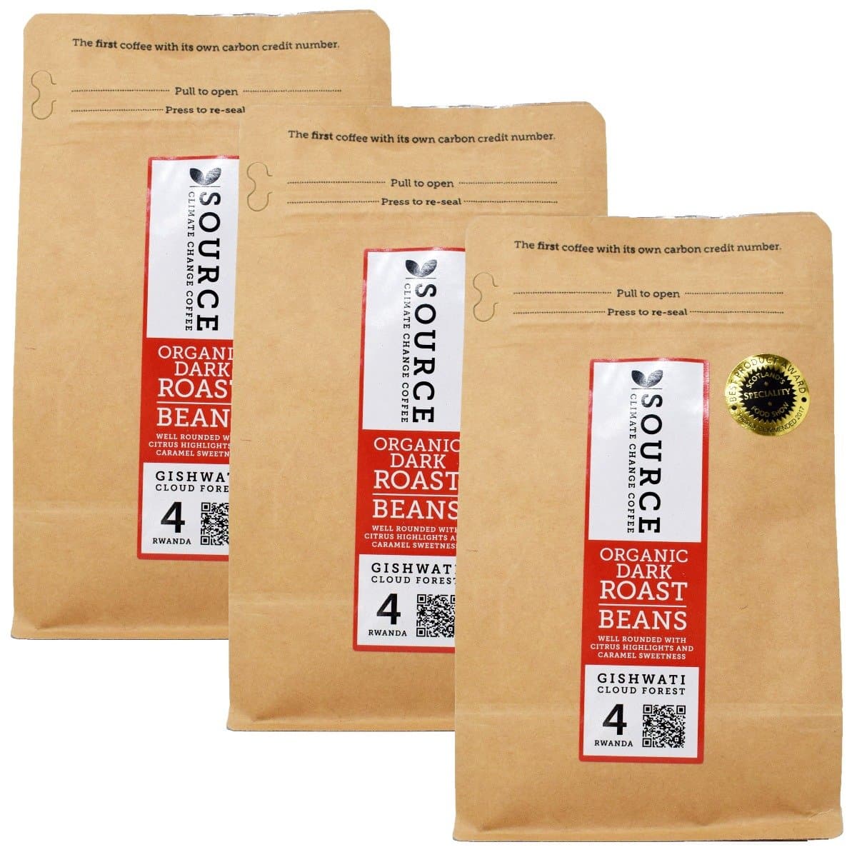 Discover Coffee Big Coffee Box - 3X 227g Whole Bean Source Climate Coffee Rwanda Giswati Cloud Forest Coffees