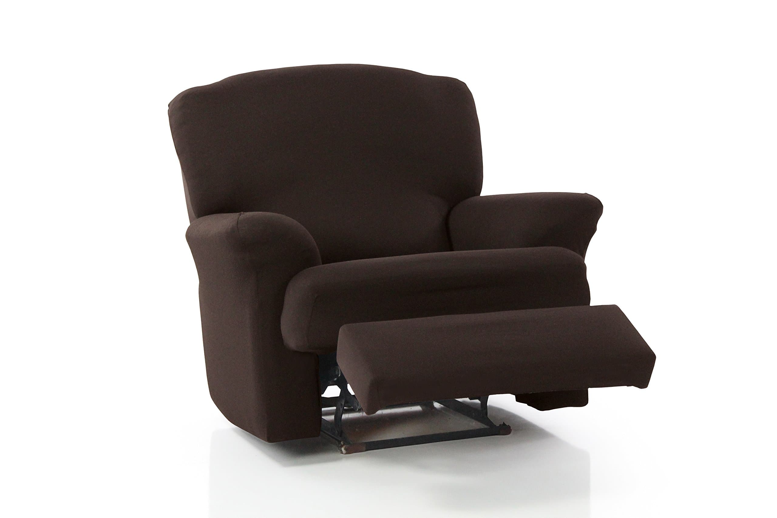 Elainer Home Living 2 Way Stretch Multi Elastic Fabric Easy Fit Washable Nautic Recliner Chair Cover Recliner Chair Protector Slipcover (Chocolate)