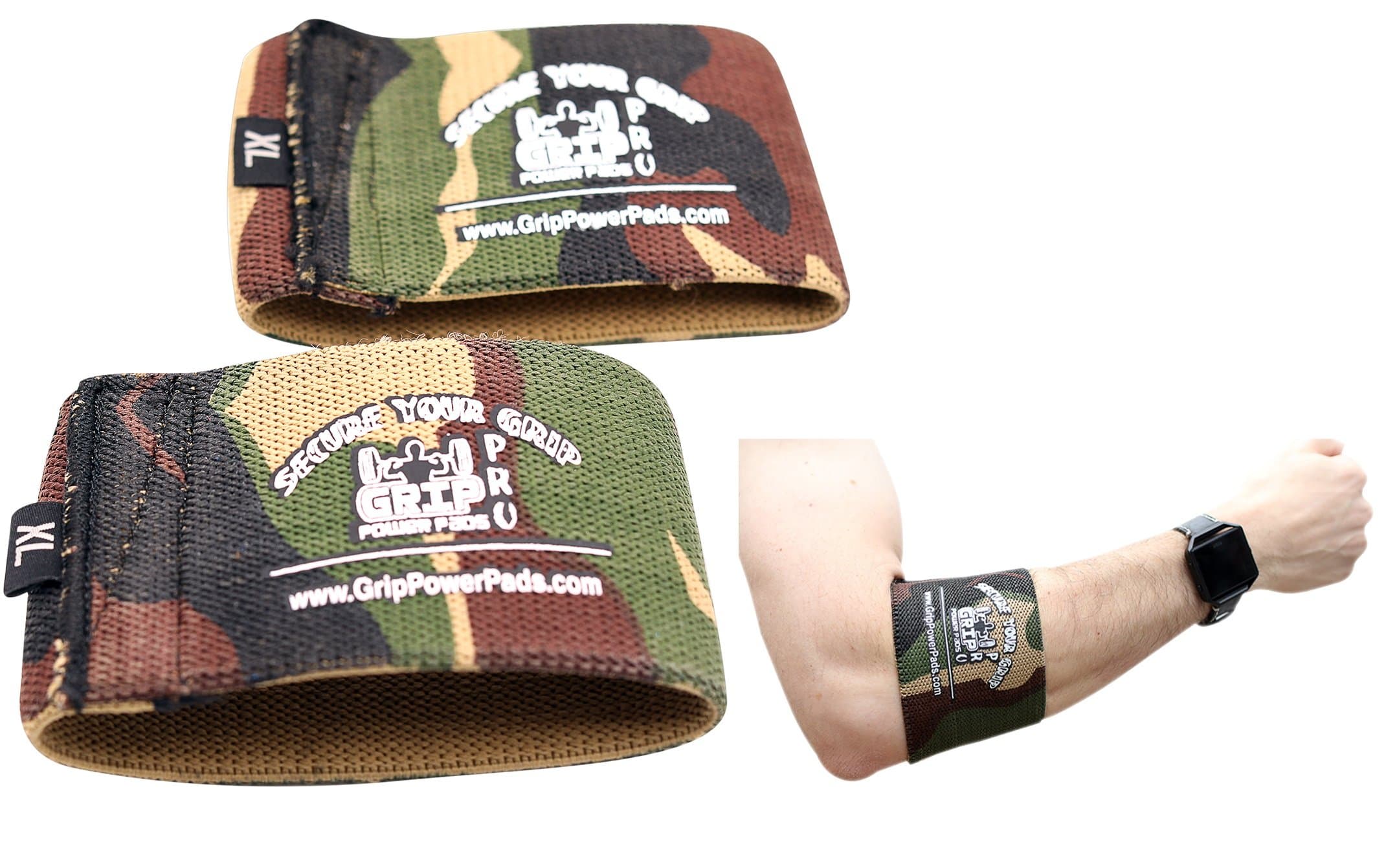 Grip Power Pads Elbow Compression Sleeve (2 Count) Golf Elbow Brace Weightlifting Sleeve Tennis Strap Arthritis